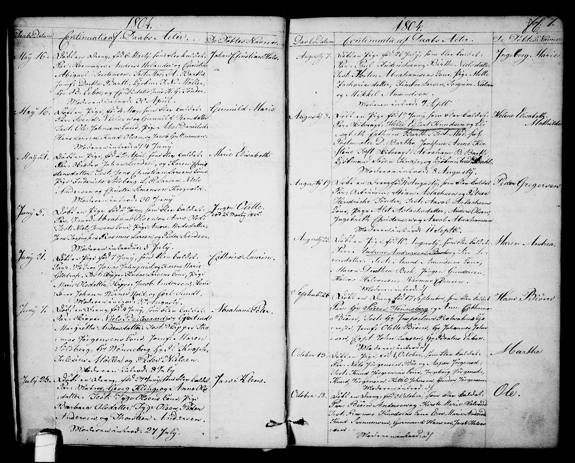 Kragerø kirkebøker, SAKO/A-278/F/Fa/L0003: Parish register (official) no. 3, 1802-1813, p. 7