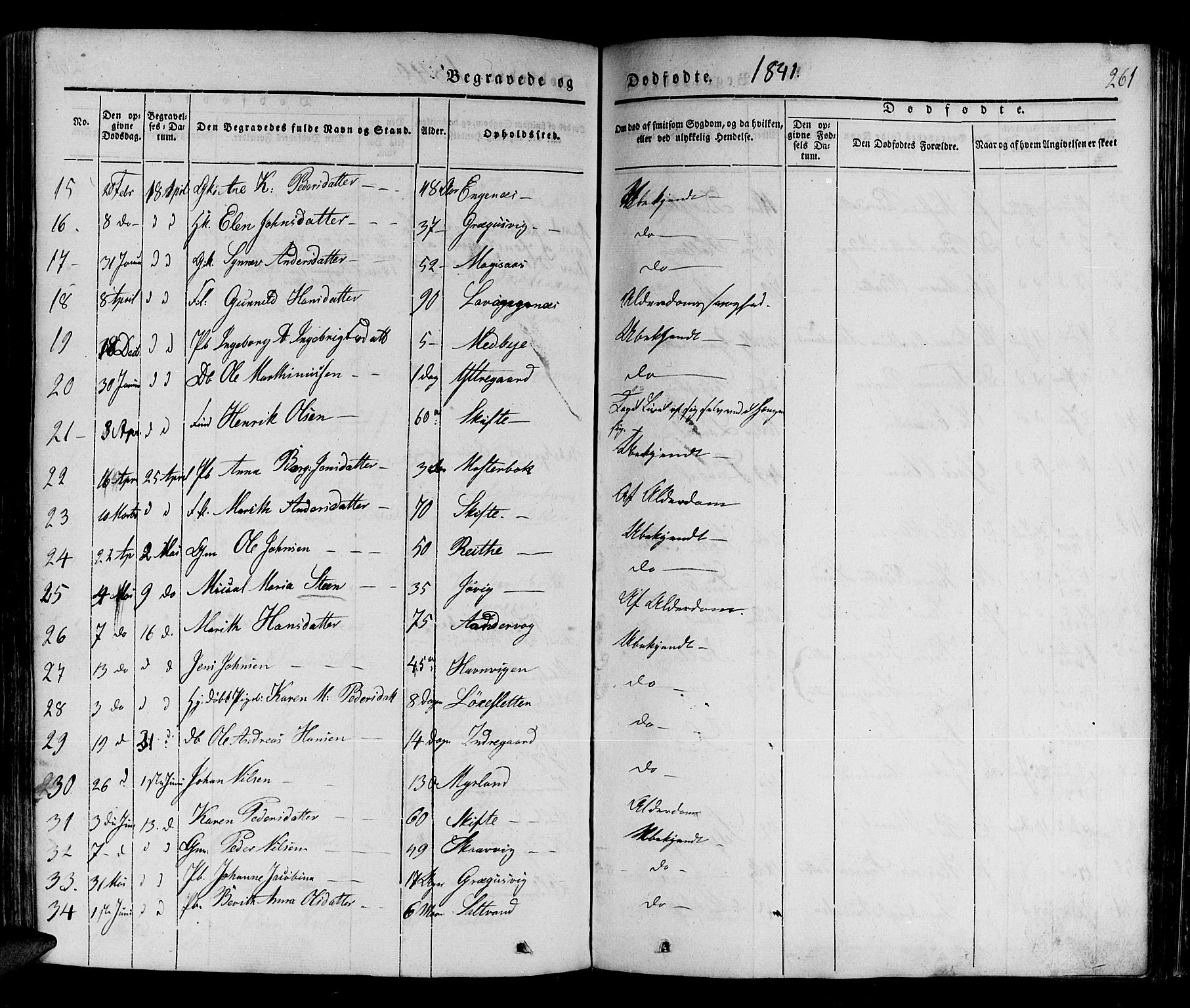 Ibestad sokneprestembete, SATØ/S-0077/H/Ha/Haa/L0006kirke: Parish register (official) no. 6, 1837-1850, p. 261