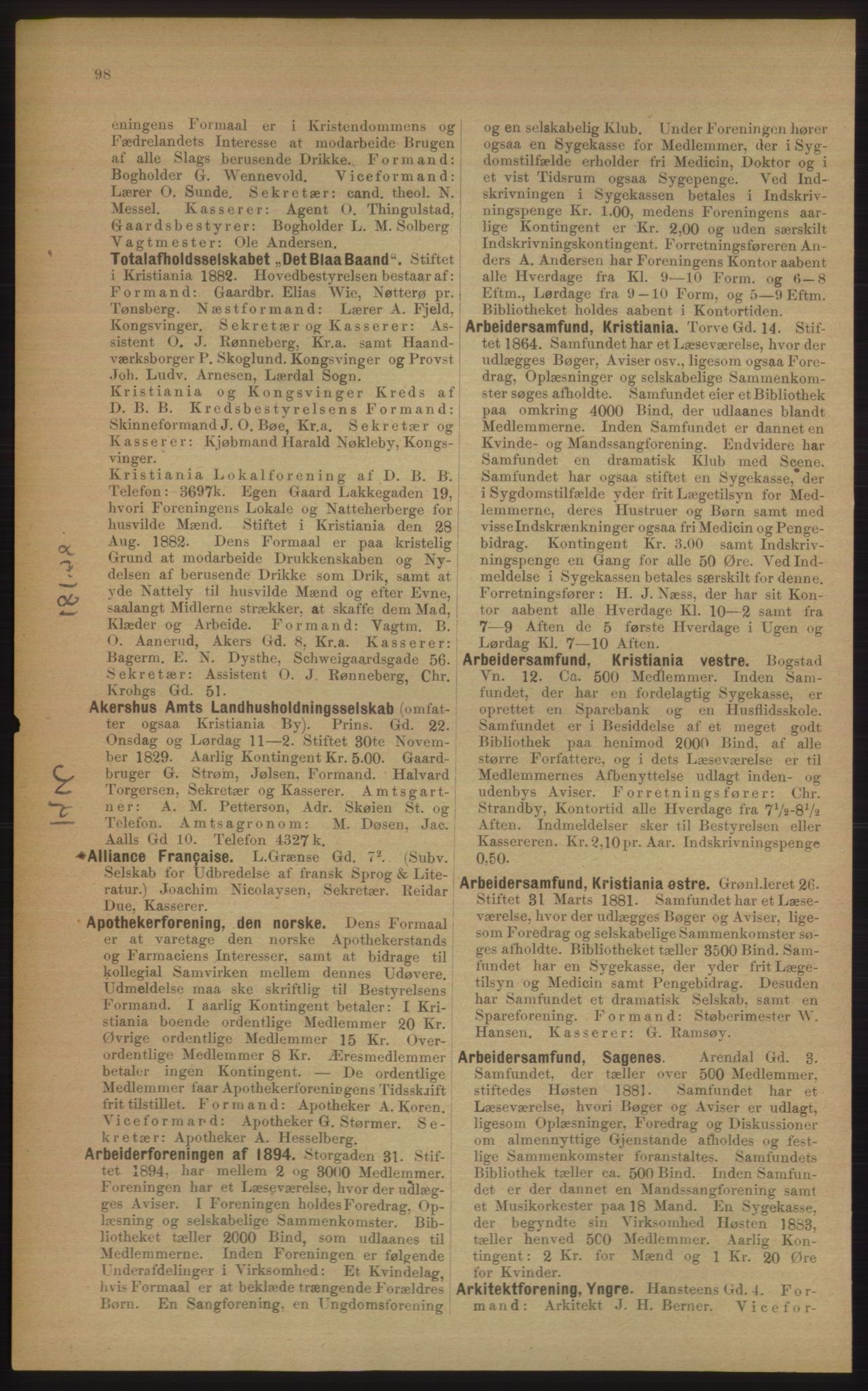 Kristiania/Oslo adressebok, PUBL/-, 1906, p. 98