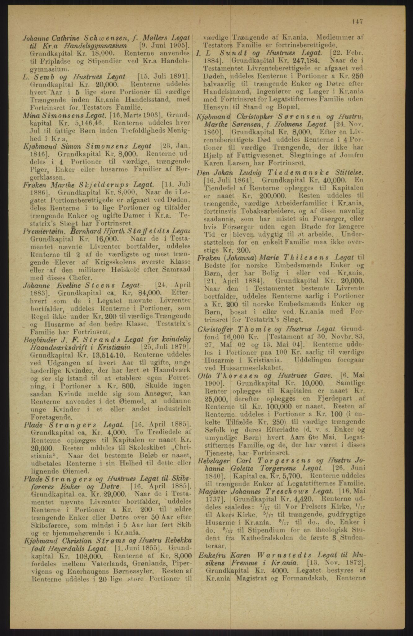 Kristiania/Oslo adressebok, PUBL/-, 1911, p. 147