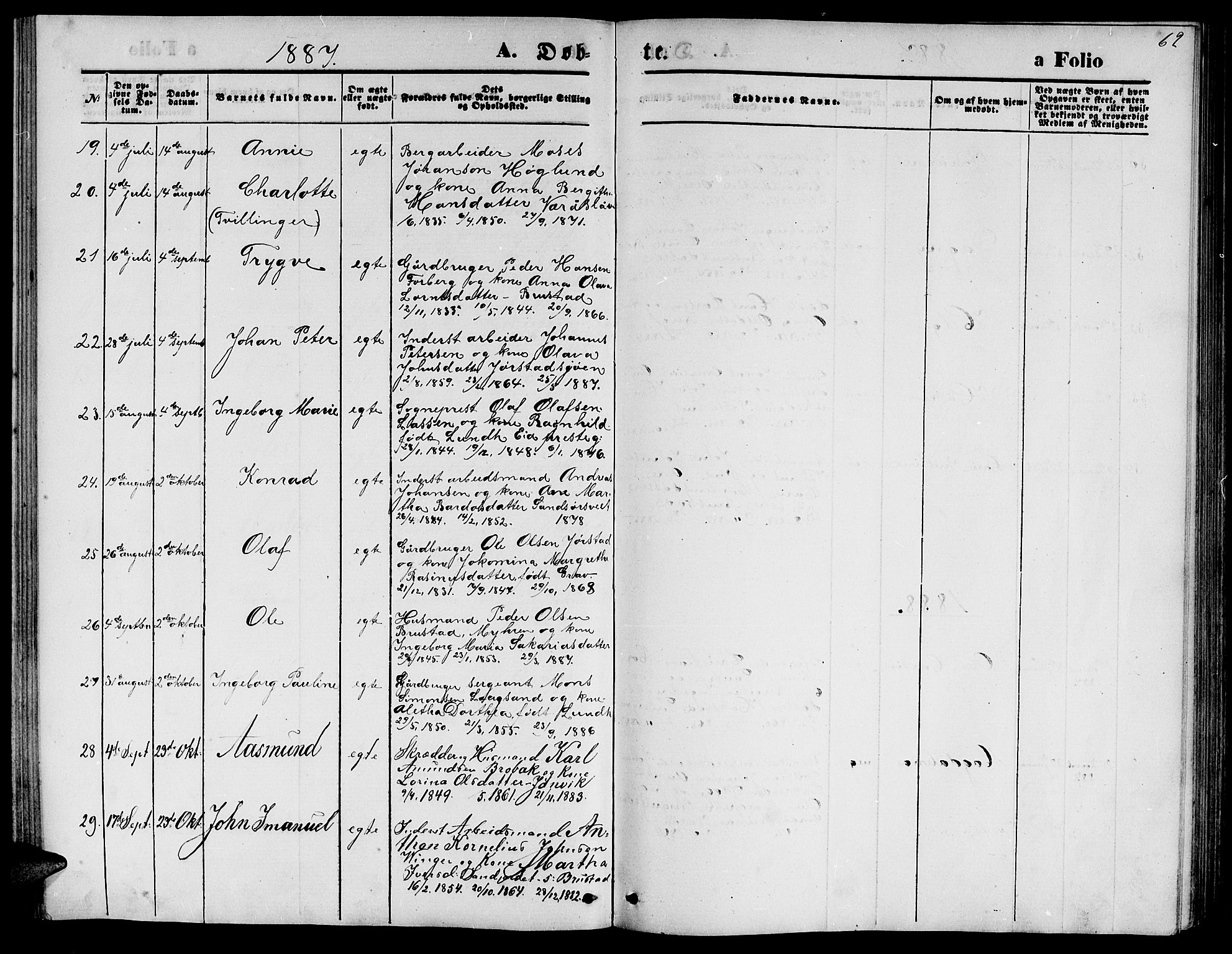 Ministerialprotokoller, klokkerbøker og fødselsregistre - Nord-Trøndelag, SAT/A-1458/722/L0225: Parish register (copy) no. 722C01, 1871-1888, p. 62