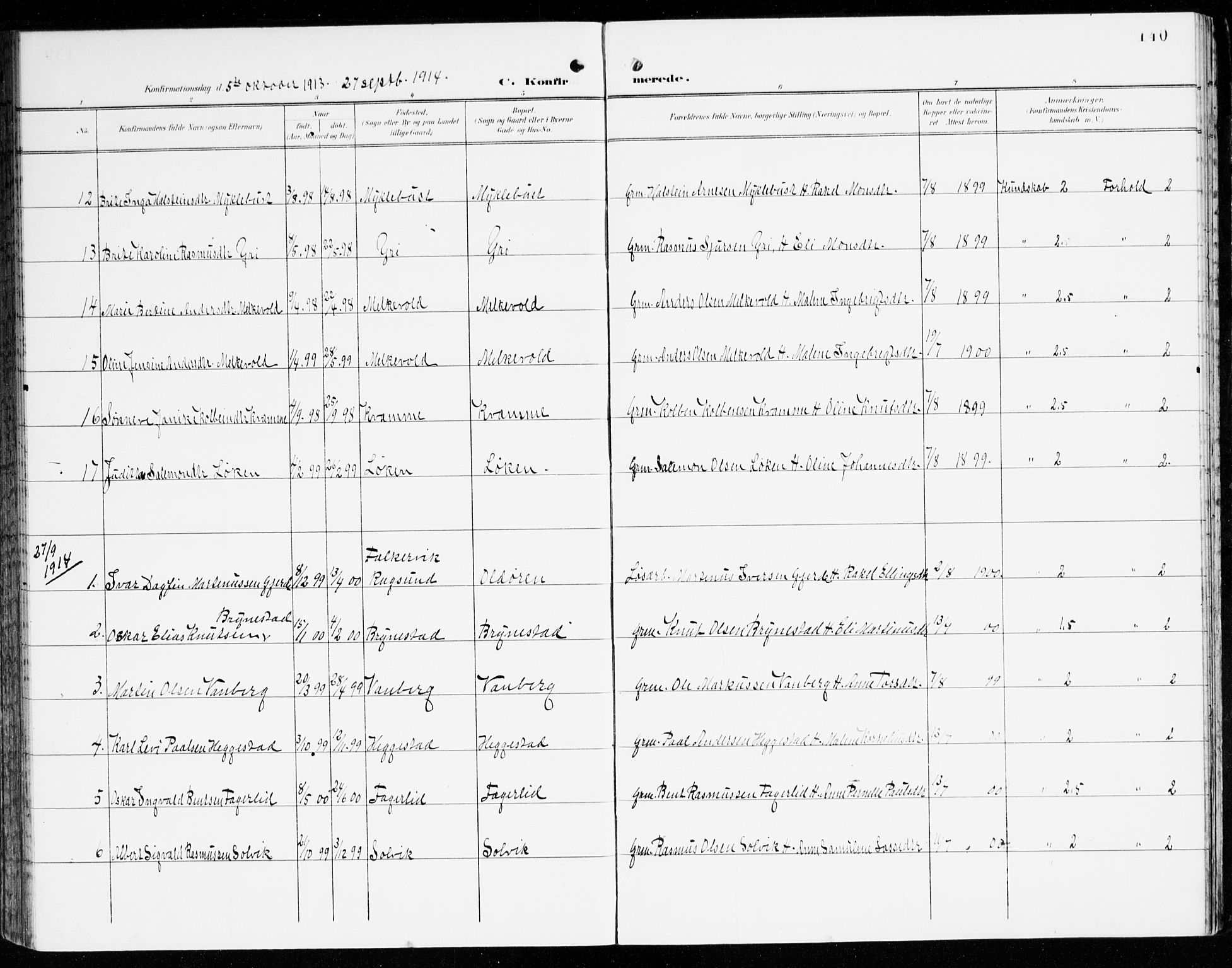 Innvik sokneprestembete, AV/SAB-A-80501: Parish register (official) no. C 2, 1900-1920, p. 140