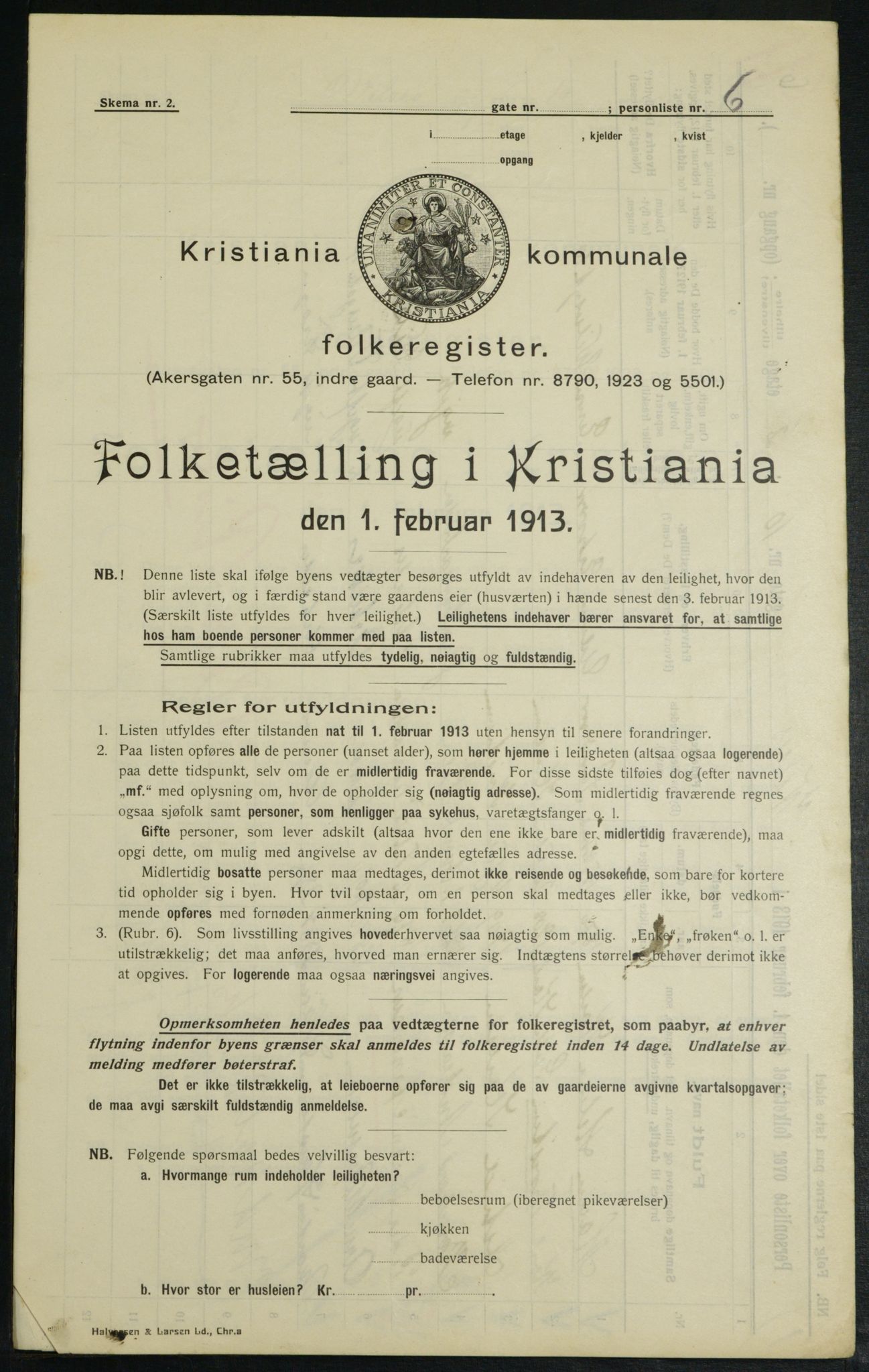 OBA, Municipal Census 1913 for Kristiania, 1913, p. 128384