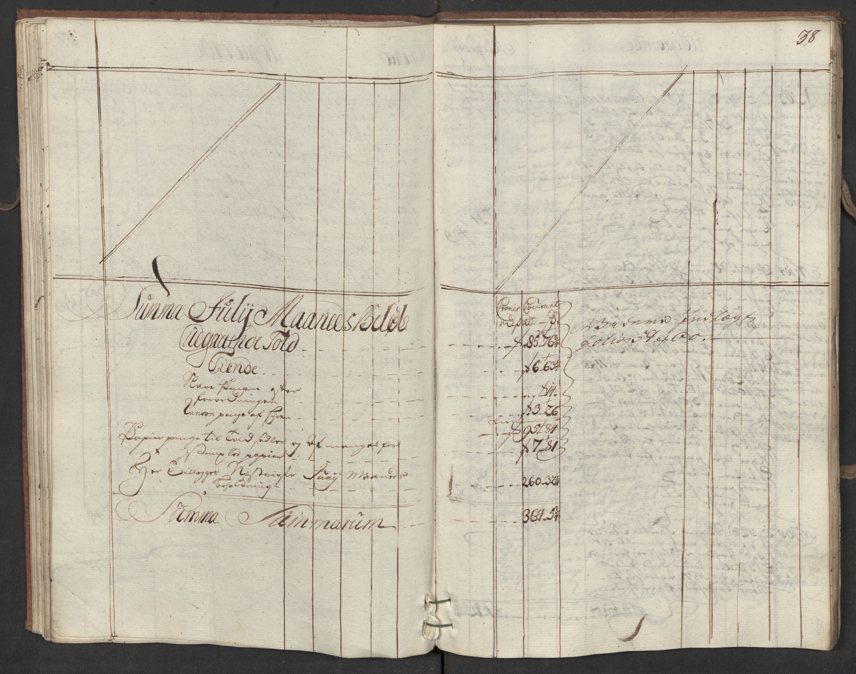 Generaltollkammeret, tollregnskaper, AV/RA-EA-5490/R19/L0015/0005: Tollregnskaper Flekkefjord / Utgående hovedtollbok, 1756, p. 37b-38a