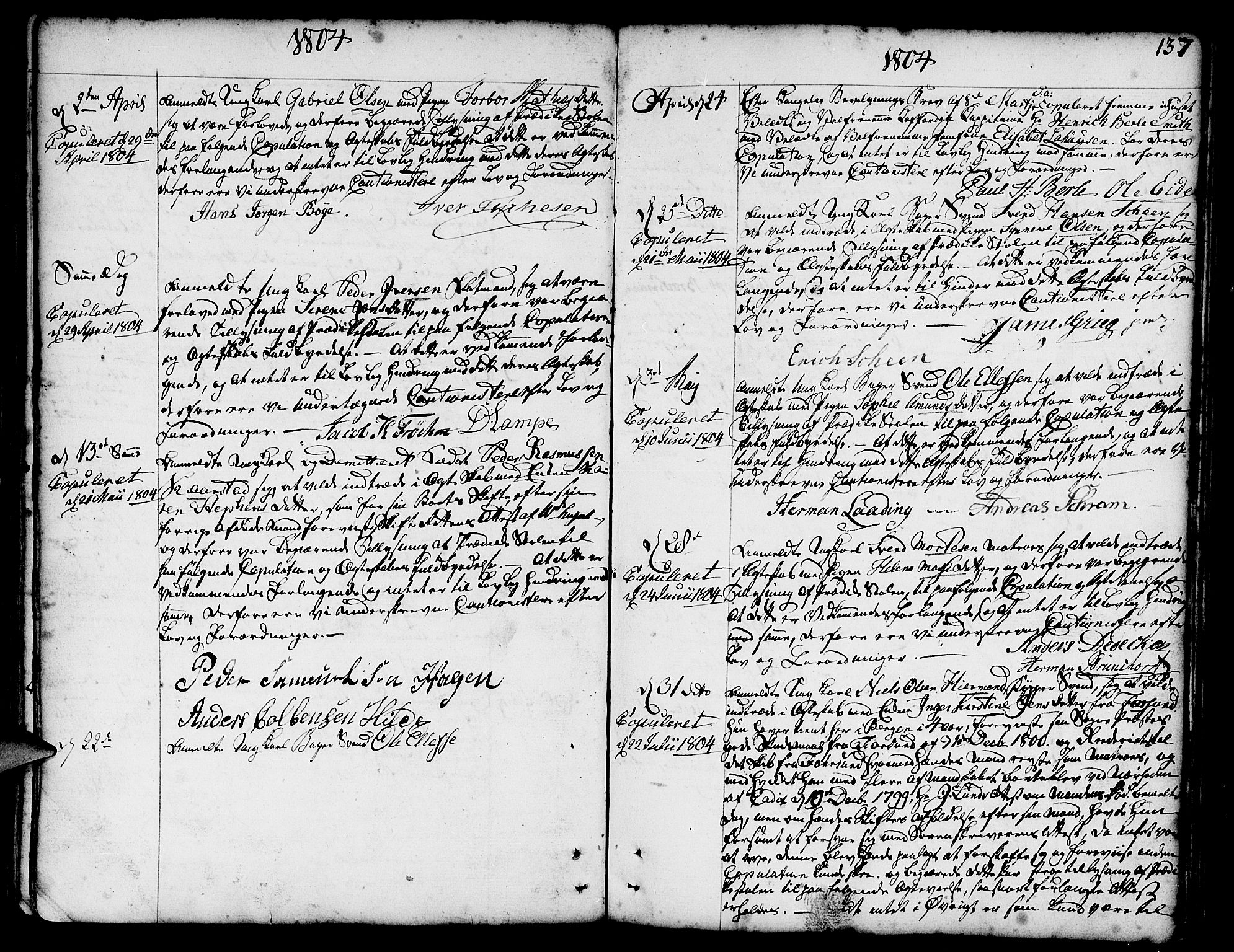 Nykirken Sokneprestembete, AV/SAB-A-77101/H/Haa/L0008: Parish register (official) no. A 8, 1776-1814, p. 137