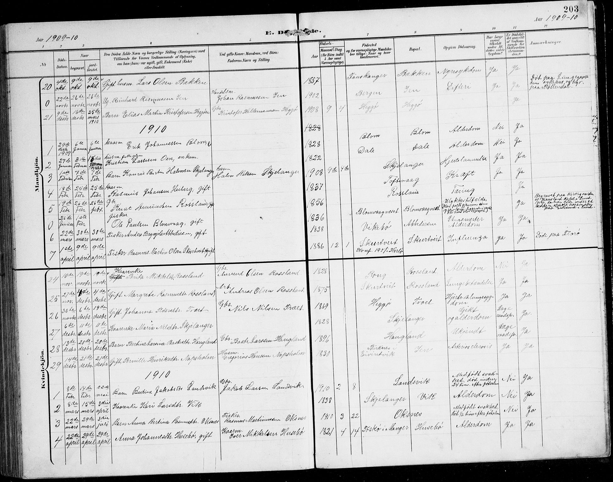 Herdla Sokneprestembete, AV/SAB-A-75701/H/Hab: Parish register (copy) no. C 1, 1900-1913, p. 203