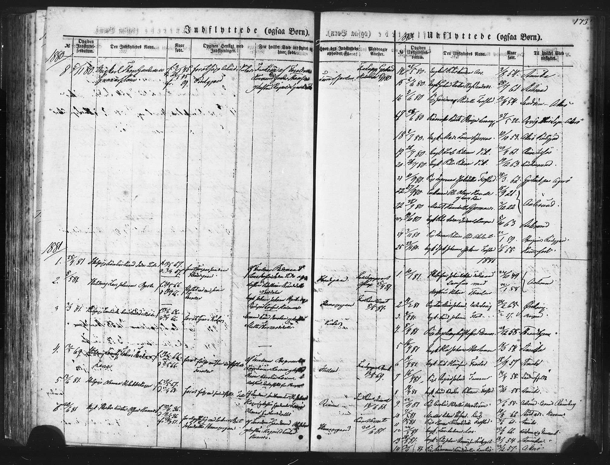 Ministerialprotokoller, klokkerbøker og fødselsregistre - Møre og Romsdal, AV/SAT-A-1454/539/L0530: Parish register (official) no. 539A03, 1872-1886, p. 173