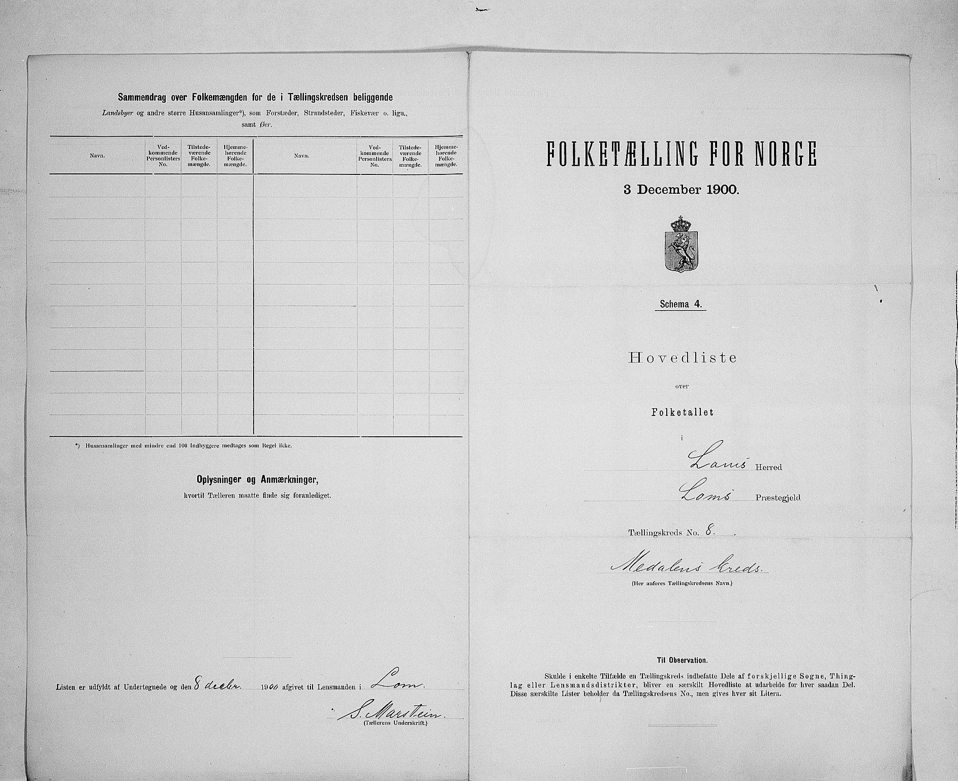 SAH, 1900 census for Lom, 1900, p. 32