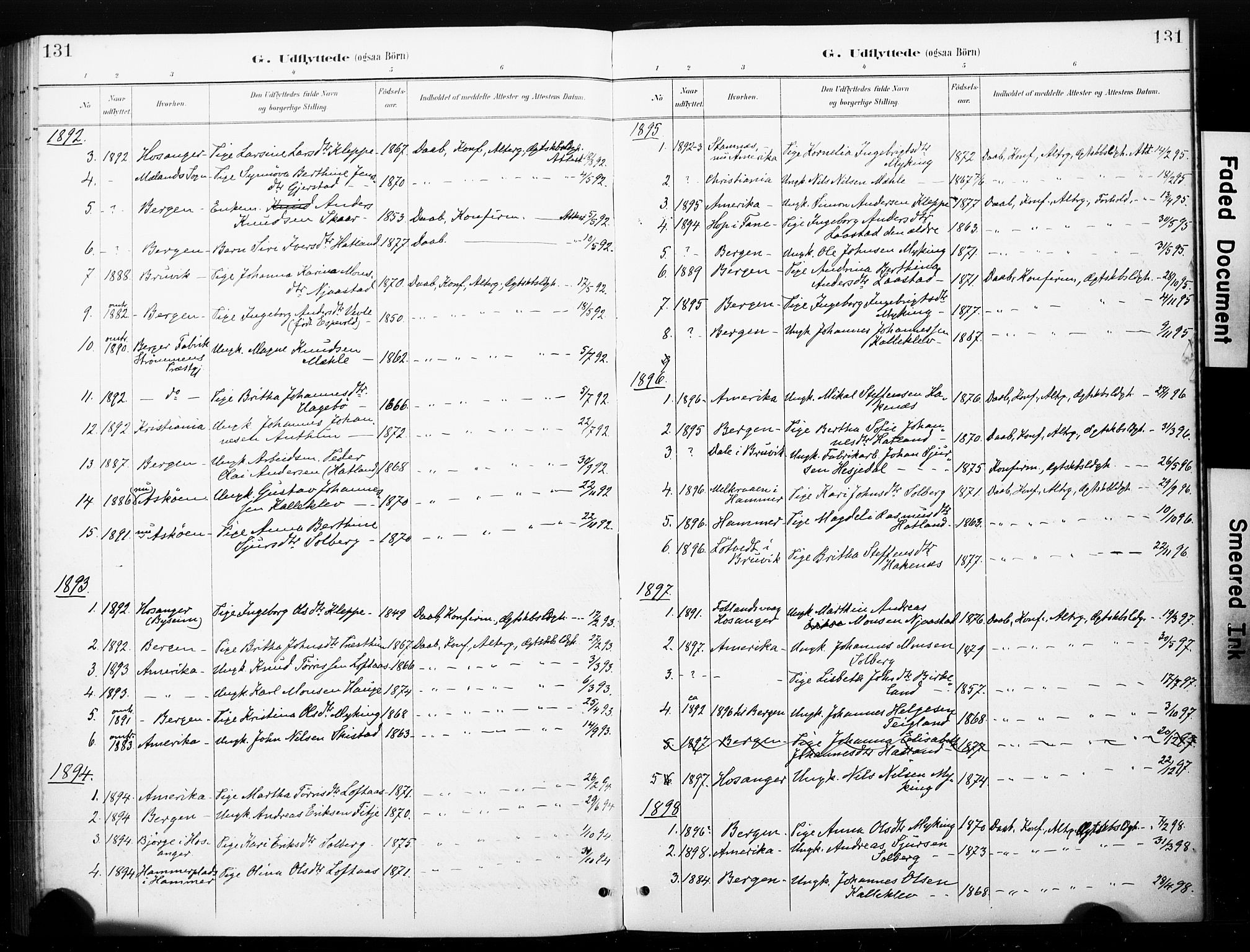 Haus sokneprestembete, AV/SAB-A-75601/H/Haa: Parish register (official) no. C 1, 1887-1899, p. 131