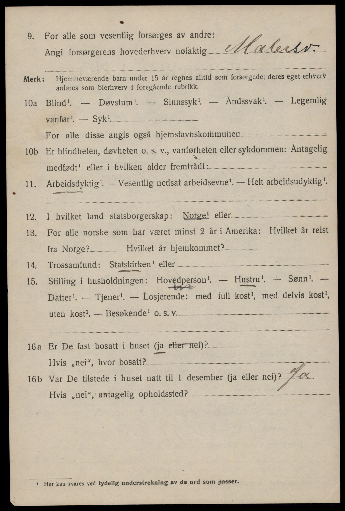 SAST, 1920 census for Stavanger, 1920, p. 69951