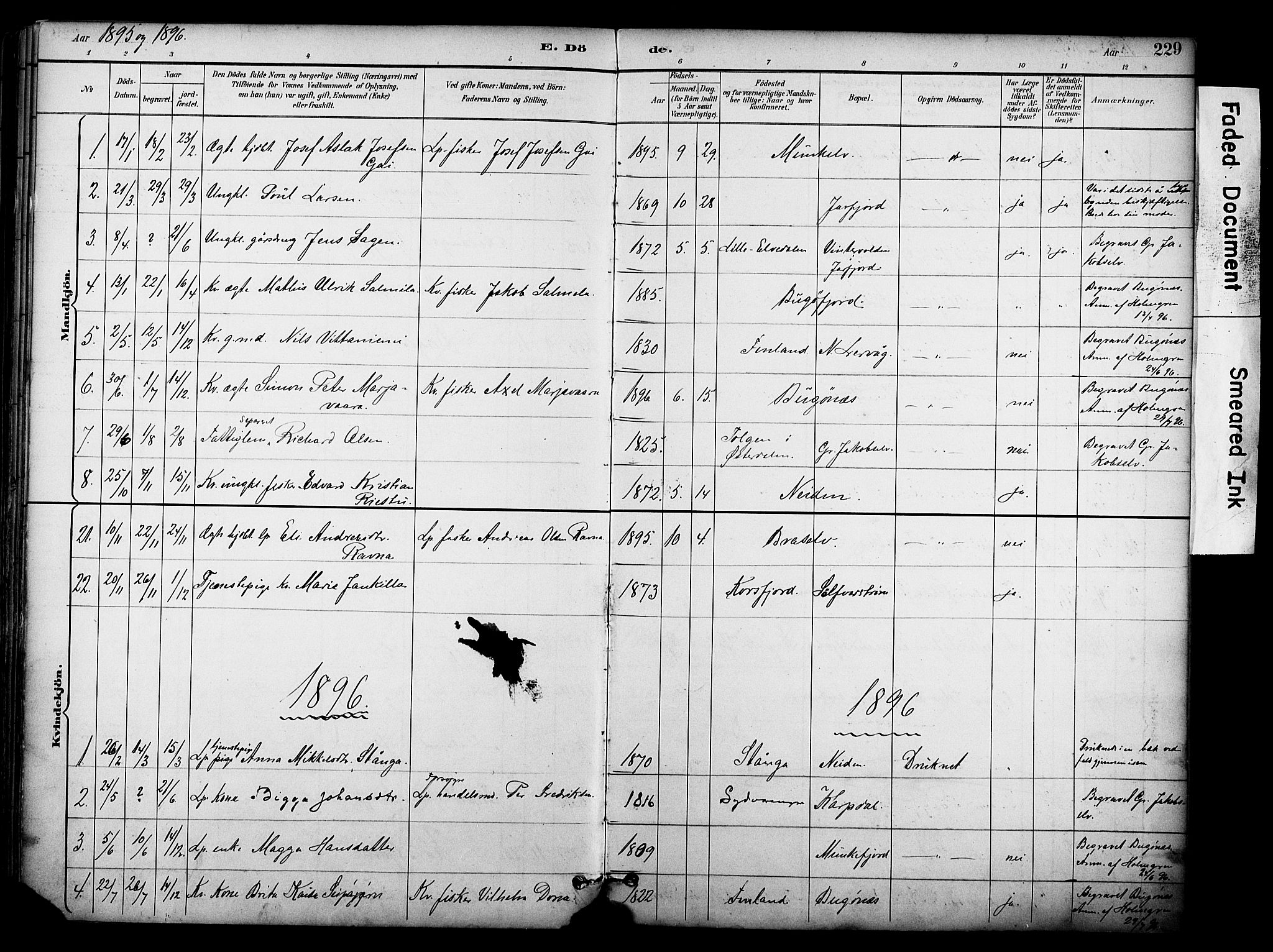 Sør-Varanger sokneprestkontor, SATØ/S-1331/H/Ha/L0004kirke: Parish register (official) no. 4, 1891-1908, p. 229