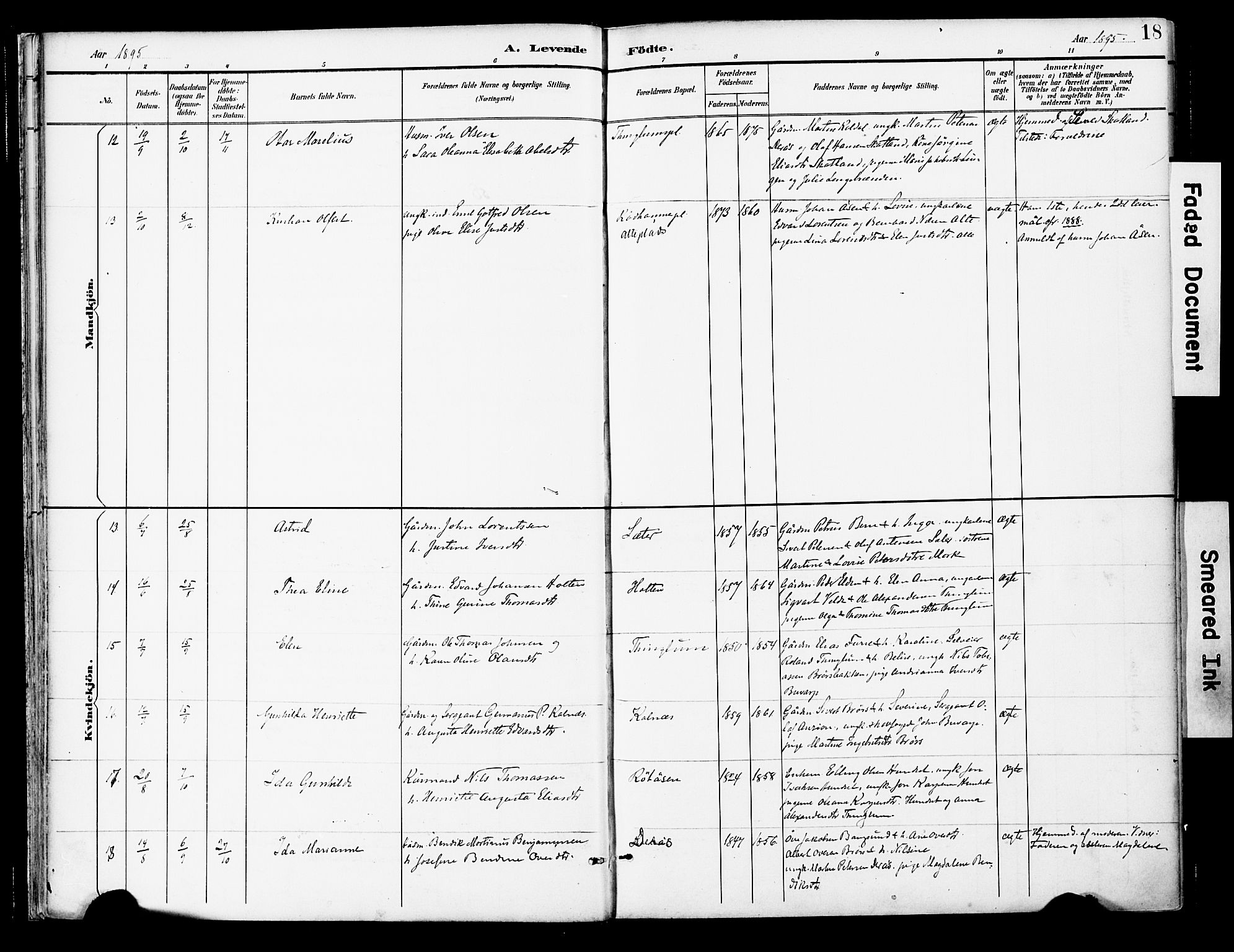 Ministerialprotokoller, klokkerbøker og fødselsregistre - Nord-Trøndelag, SAT/A-1458/742/L0409: Parish register (official) no. 742A02, 1891-1905, p. 18