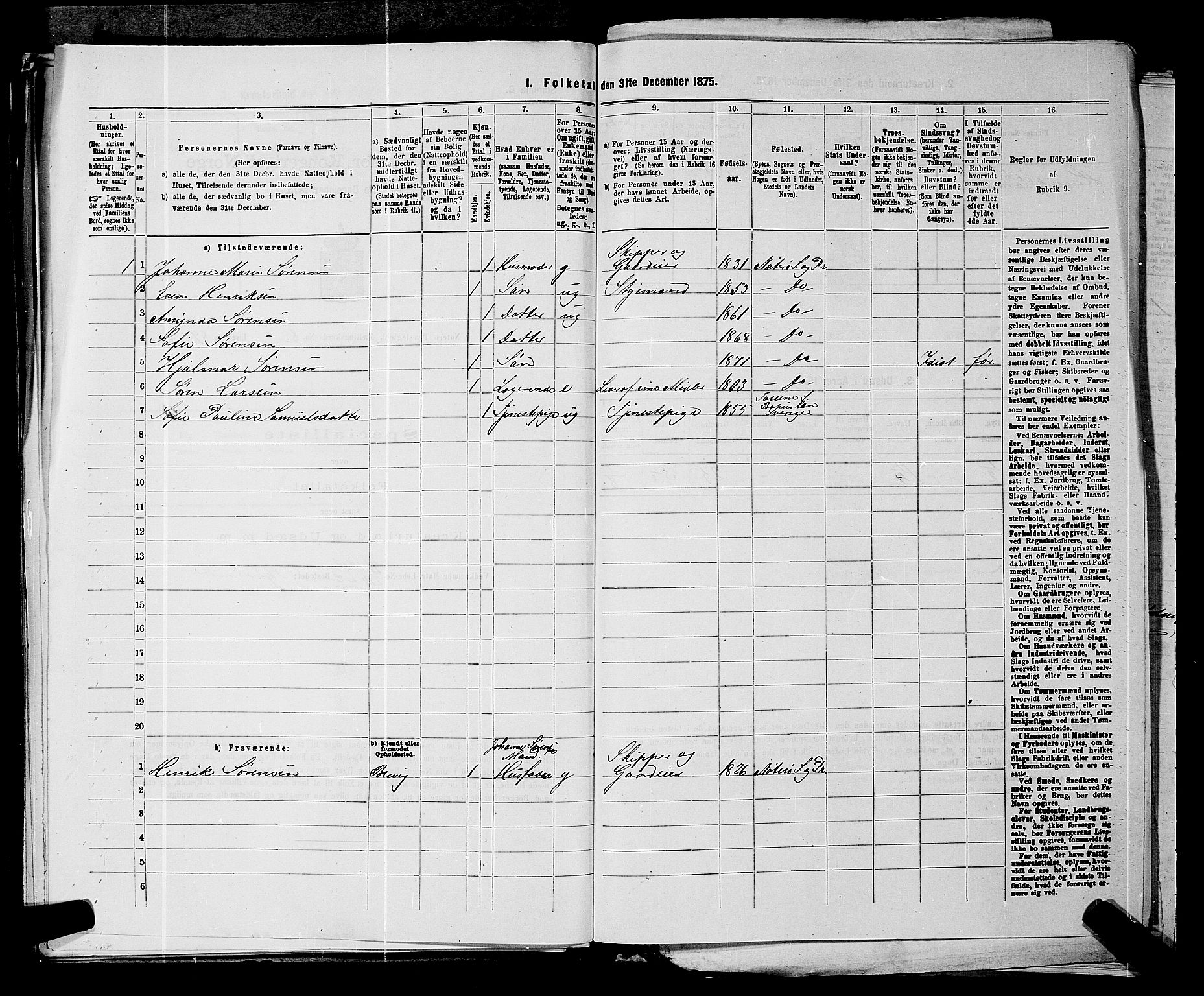 SAKO, 1875 census for 0722P Nøtterøy, 1875, p. 1722