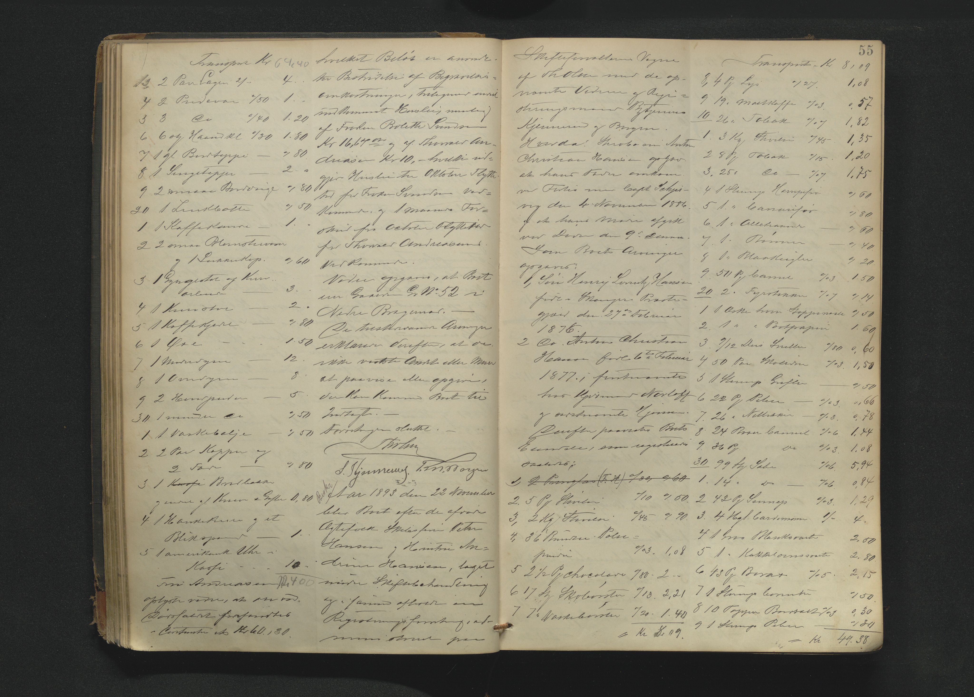 Drammen byfogd, AV/SAKO-A-222/H/Hb/Hbb/L0008: Registreringsprotokoll., 1892-1899, p. 55