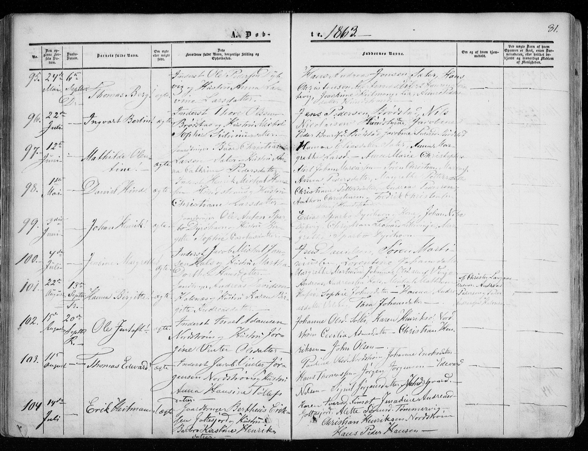 Tranøy sokneprestkontor, SATØ/S-1313/I/Ia/Iaa/L0007kirke: Parish register (official) no. 7, 1856-1866, p. 81