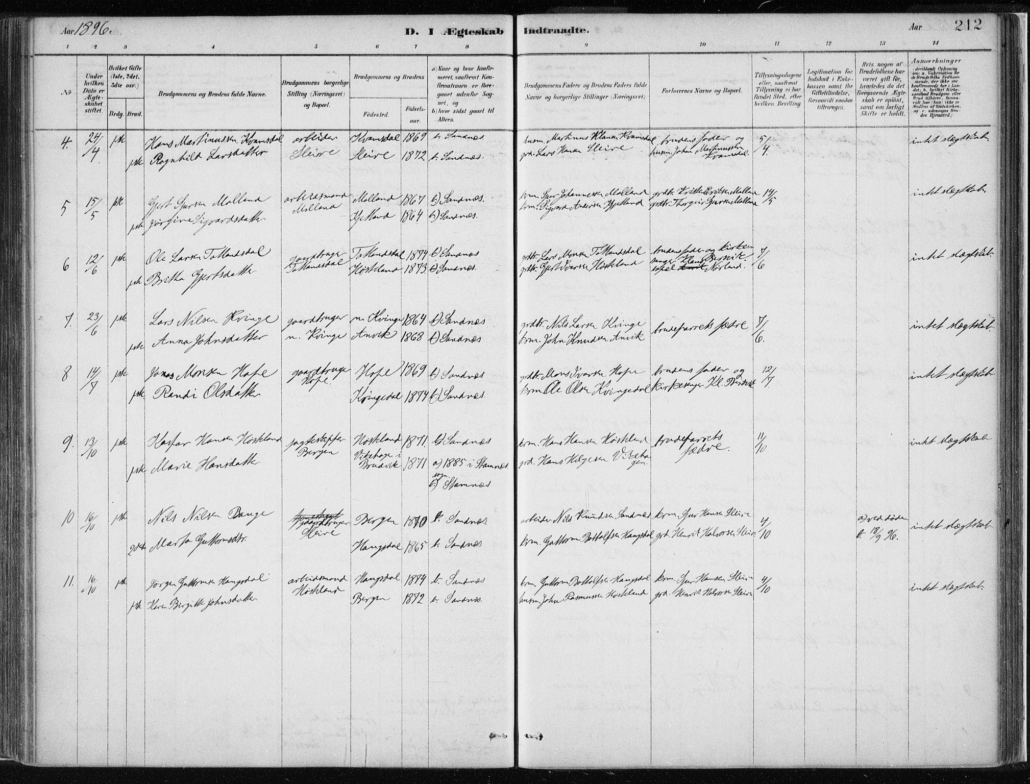 Masfjorden Sokneprestembete, SAB/A-77001: Parish register (official) no. B  1, 1876-1899, p. 212
