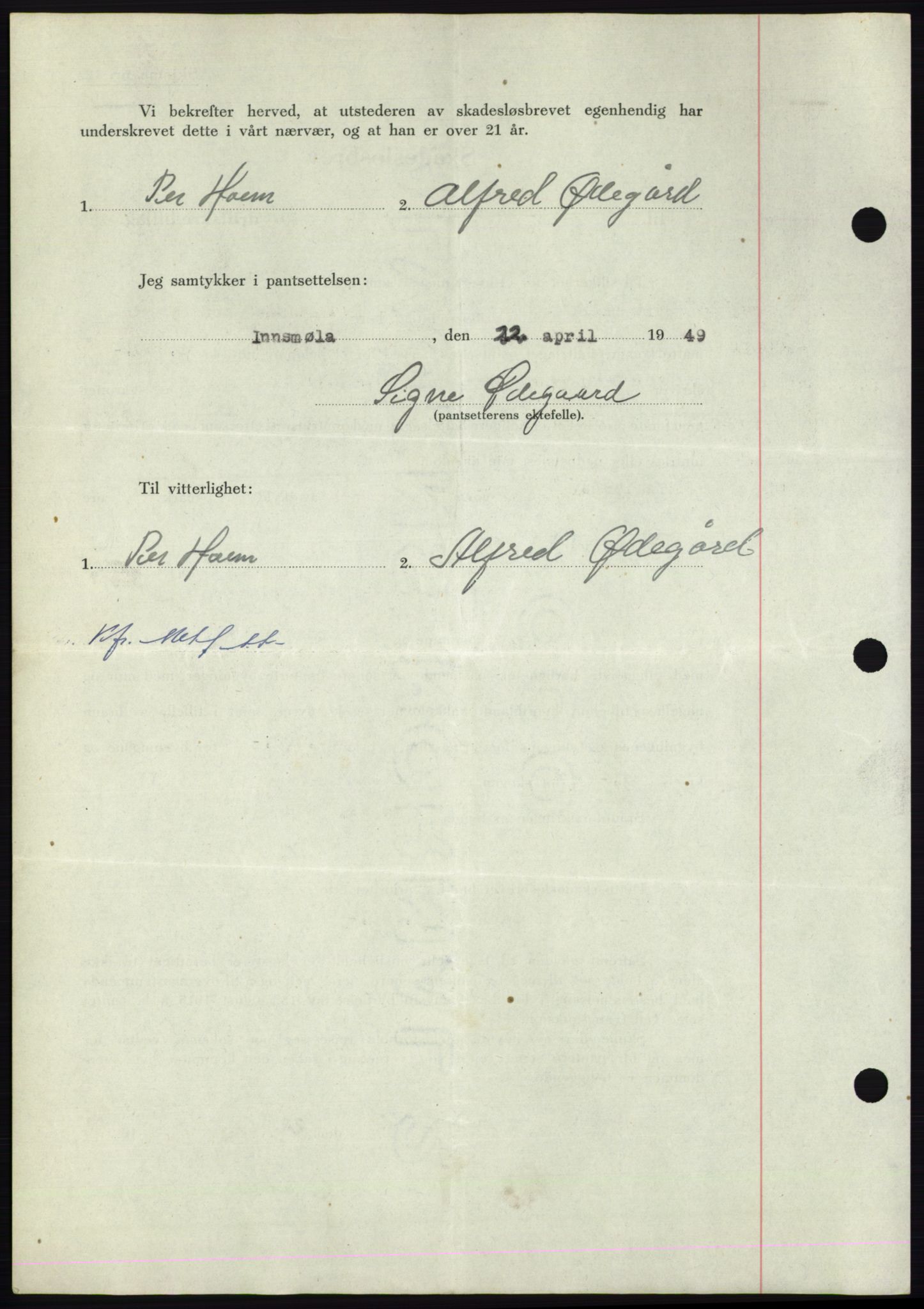 Nordmøre sorenskriveri, AV/SAT-A-4132/1/2/2Ca: Mortgage book no. B101, 1949-1949, Diary no: : 1231/1949