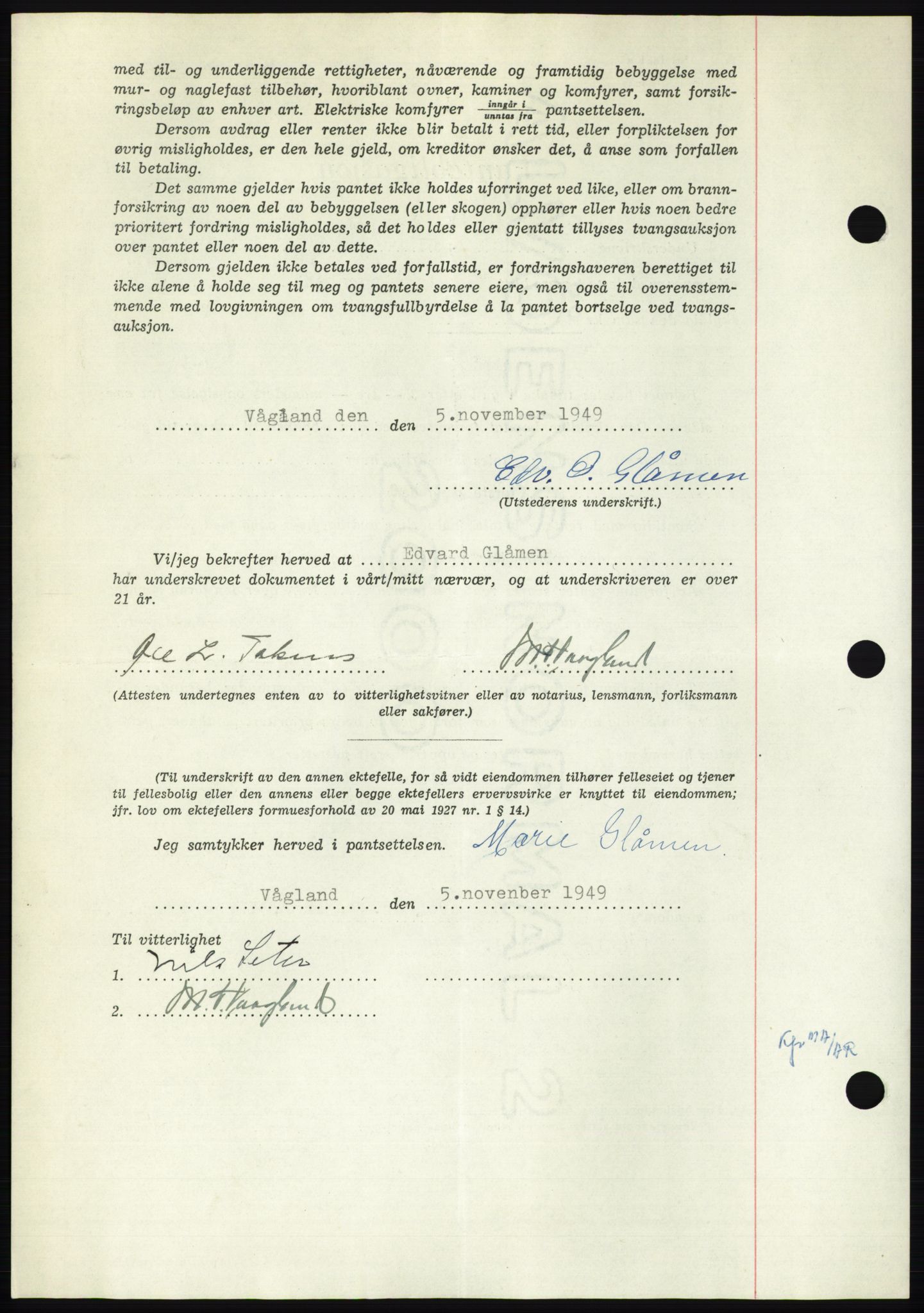 Nordmøre sorenskriveri, AV/SAT-A-4132/1/2/2Ca: Mortgage book no. B103, 1949-1950, Diary no: : 3185/1949