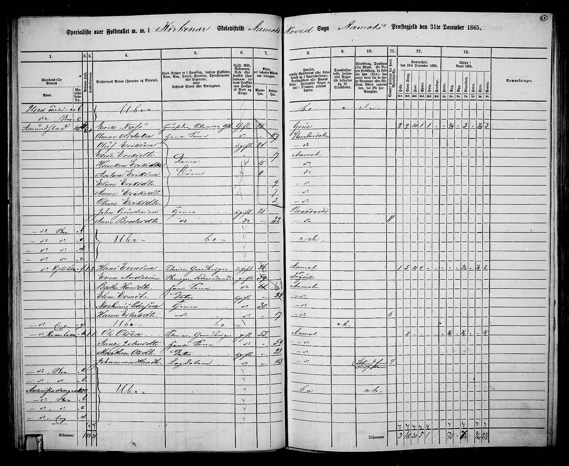 RA, 1865 census for Åmot, 1865, p. 58