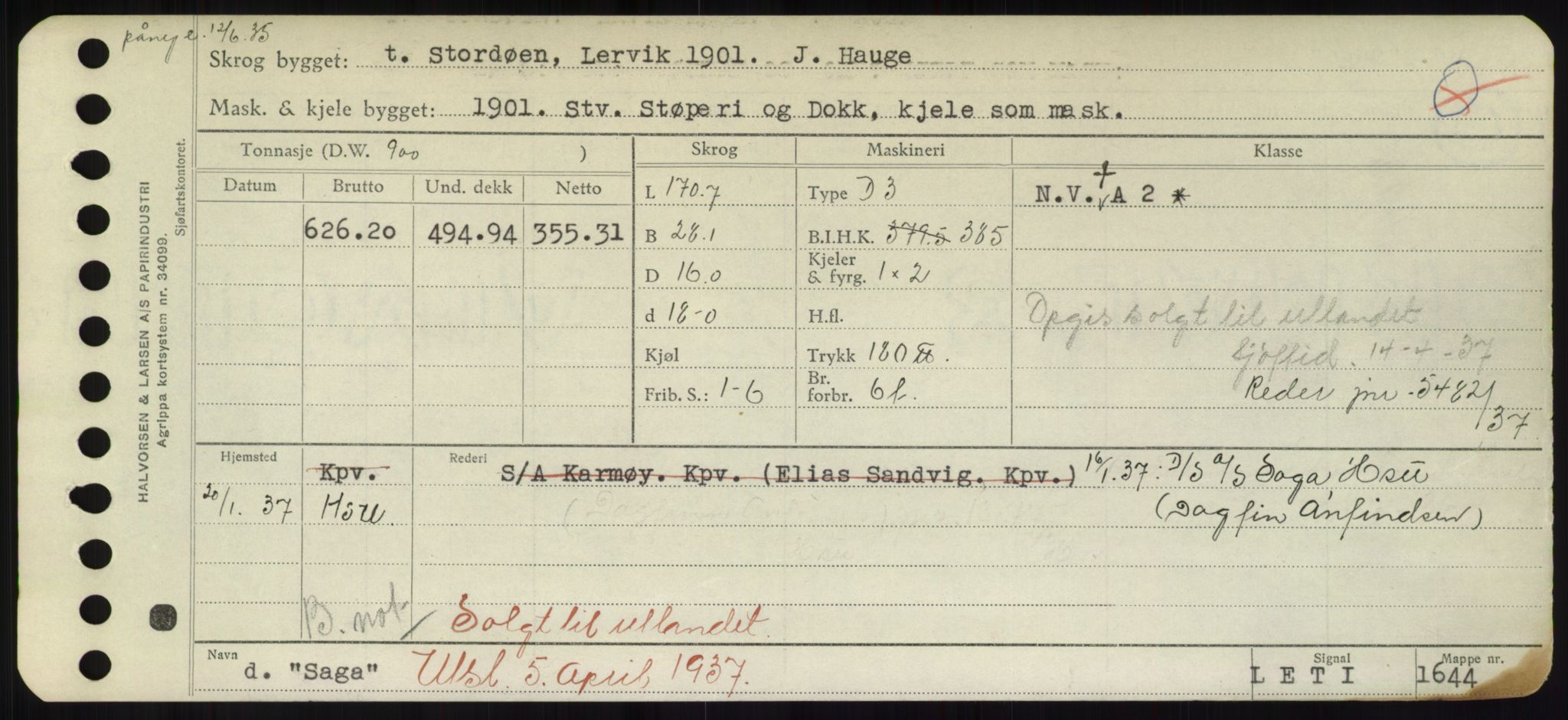 Sjøfartsdirektoratet med forløpere, Skipsmålingen, AV/RA-S-1627/H/Hd/L0031: Fartøy, Rju-Sam, p. 523