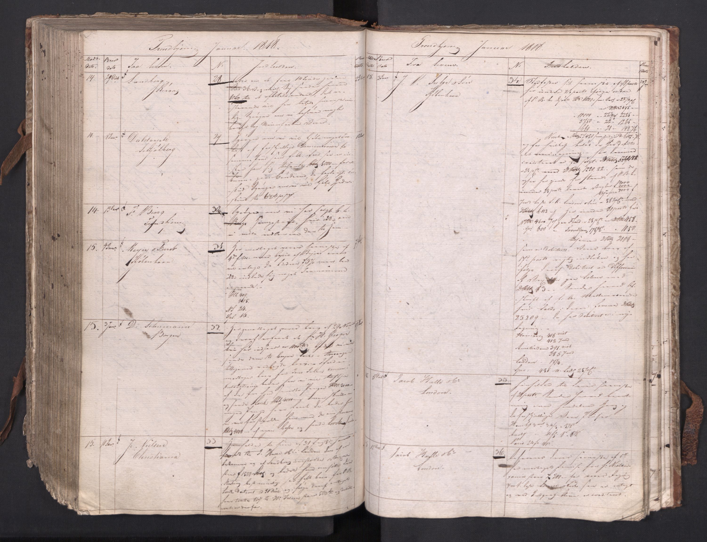 Hoë, Herman & Co, AV/SAT-PA-0280/11/L0045: Brevekstraktbok, 1814-1818