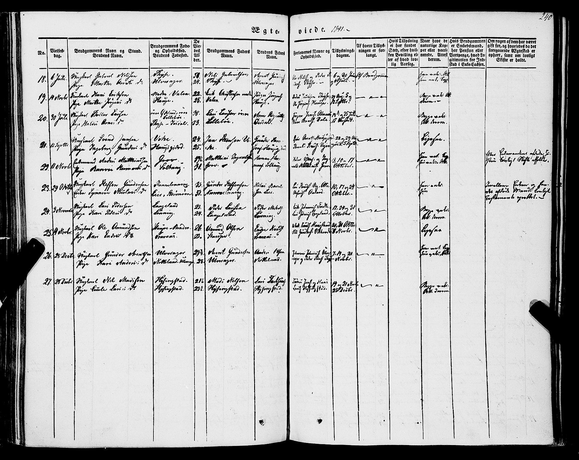 Stord sokneprestembete, SAB/A-78201/H/Haa: Parish register (official) no. A 7, 1841-1861, p. 240