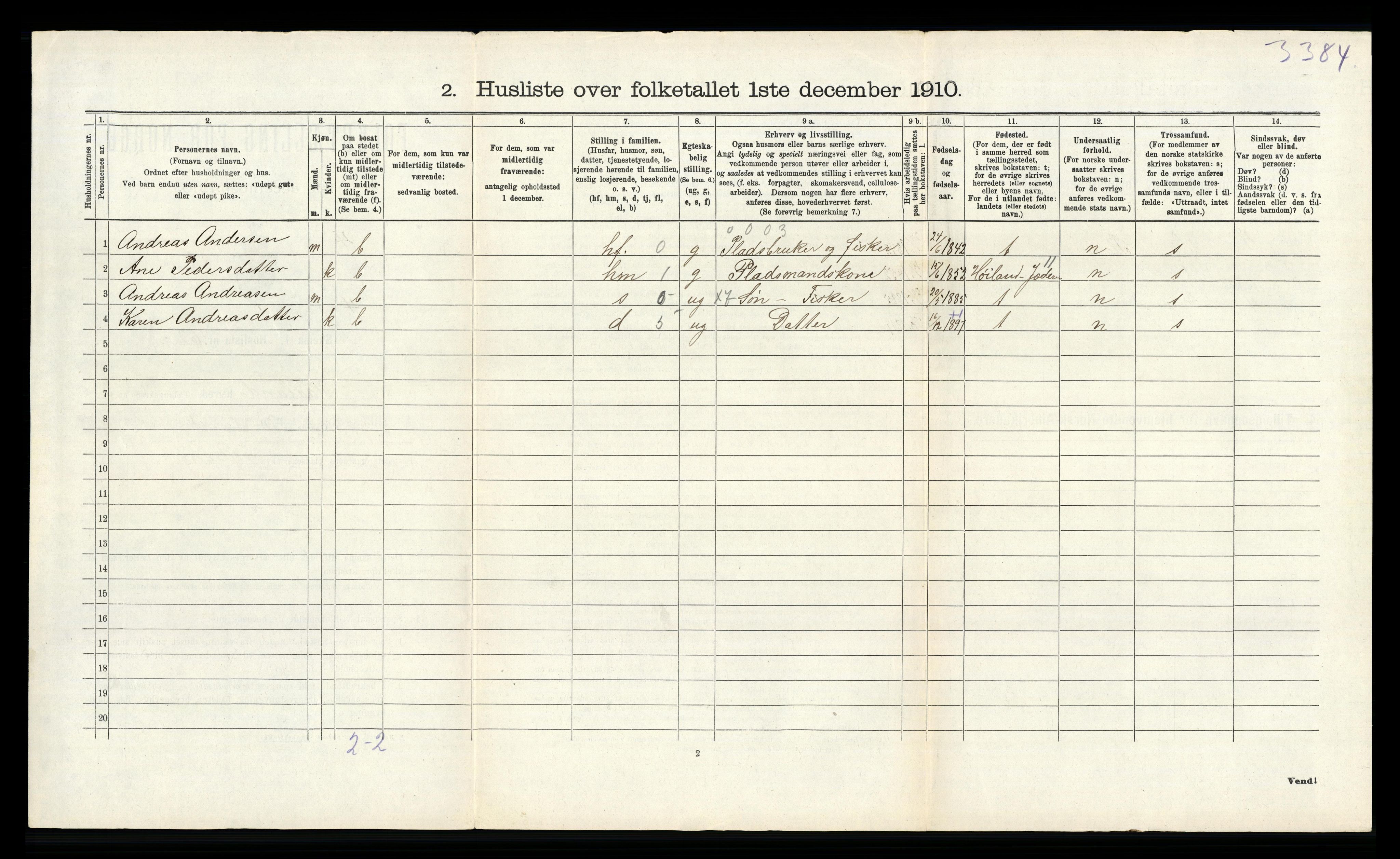 RA, 1910 census for Håland, 1910, p. 654