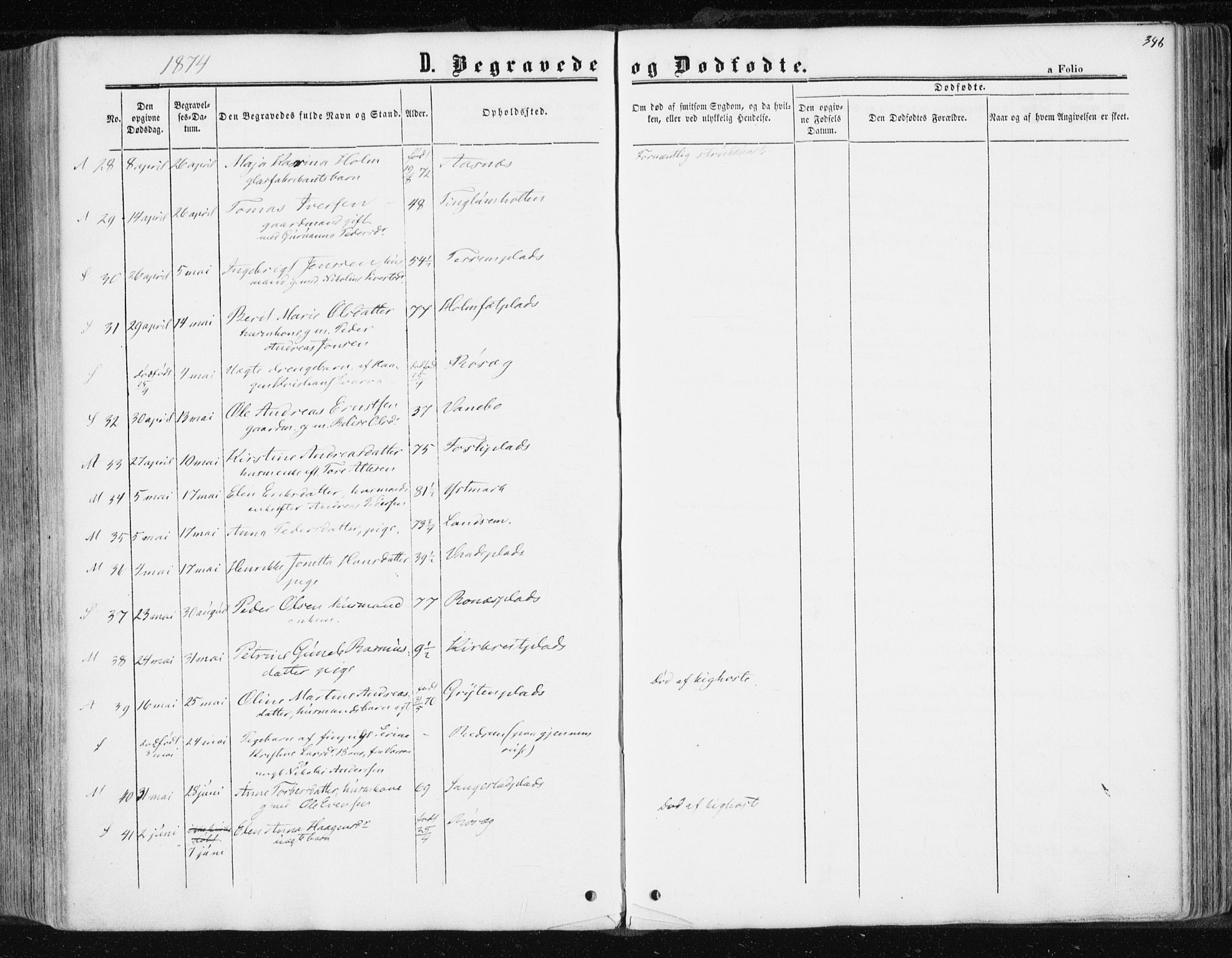 Ministerialprotokoller, klokkerbøker og fødselsregistre - Nord-Trøndelag, SAT/A-1458/741/L0394: Parish register (official) no. 741A08, 1864-1877, p. 346