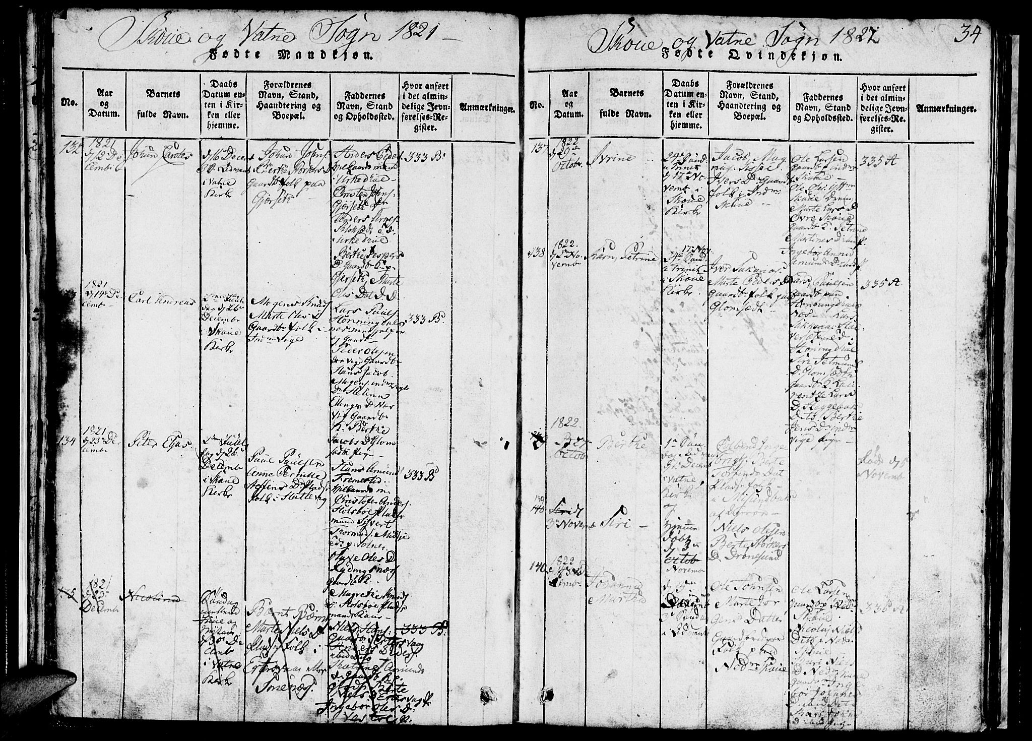 Ministerialprotokoller, klokkerbøker og fødselsregistre - Møre og Romsdal, AV/SAT-A-1454/524/L0360: Parish register (copy) no. 524C01, 1816-1830, p. 34