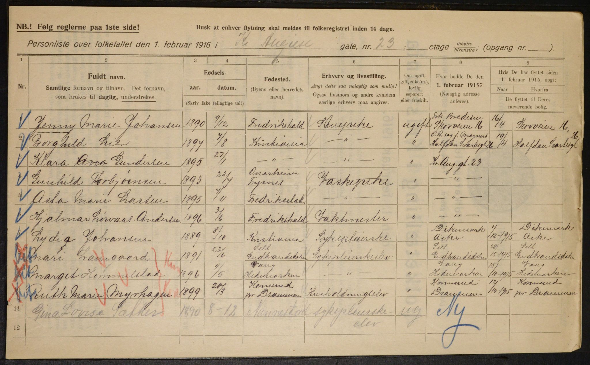 OBA, Municipal Census 1916 for Kristiania, 1916, p. 55275