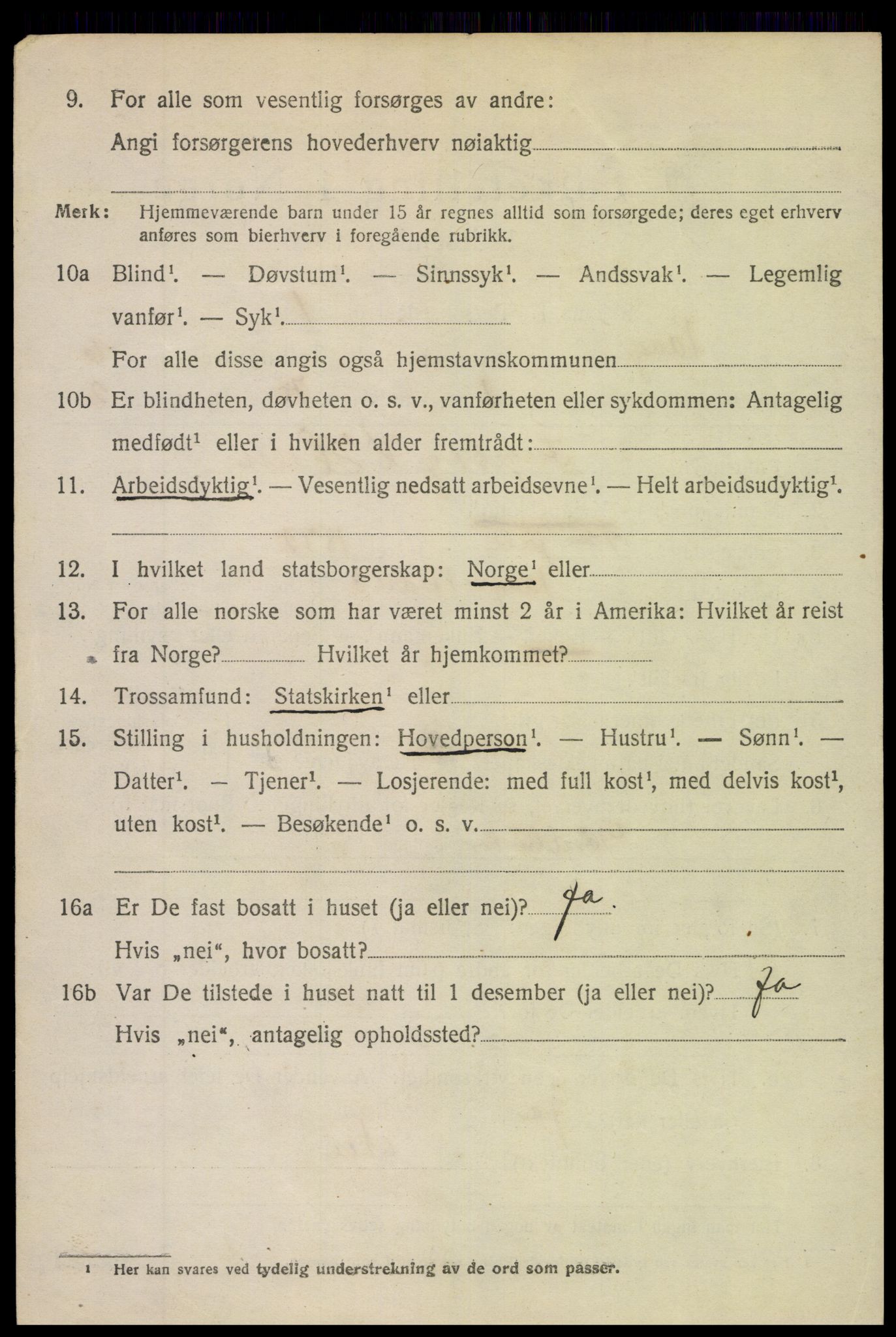 SAH, 1920 census for Vang (Oppland), 1920, p. 2630