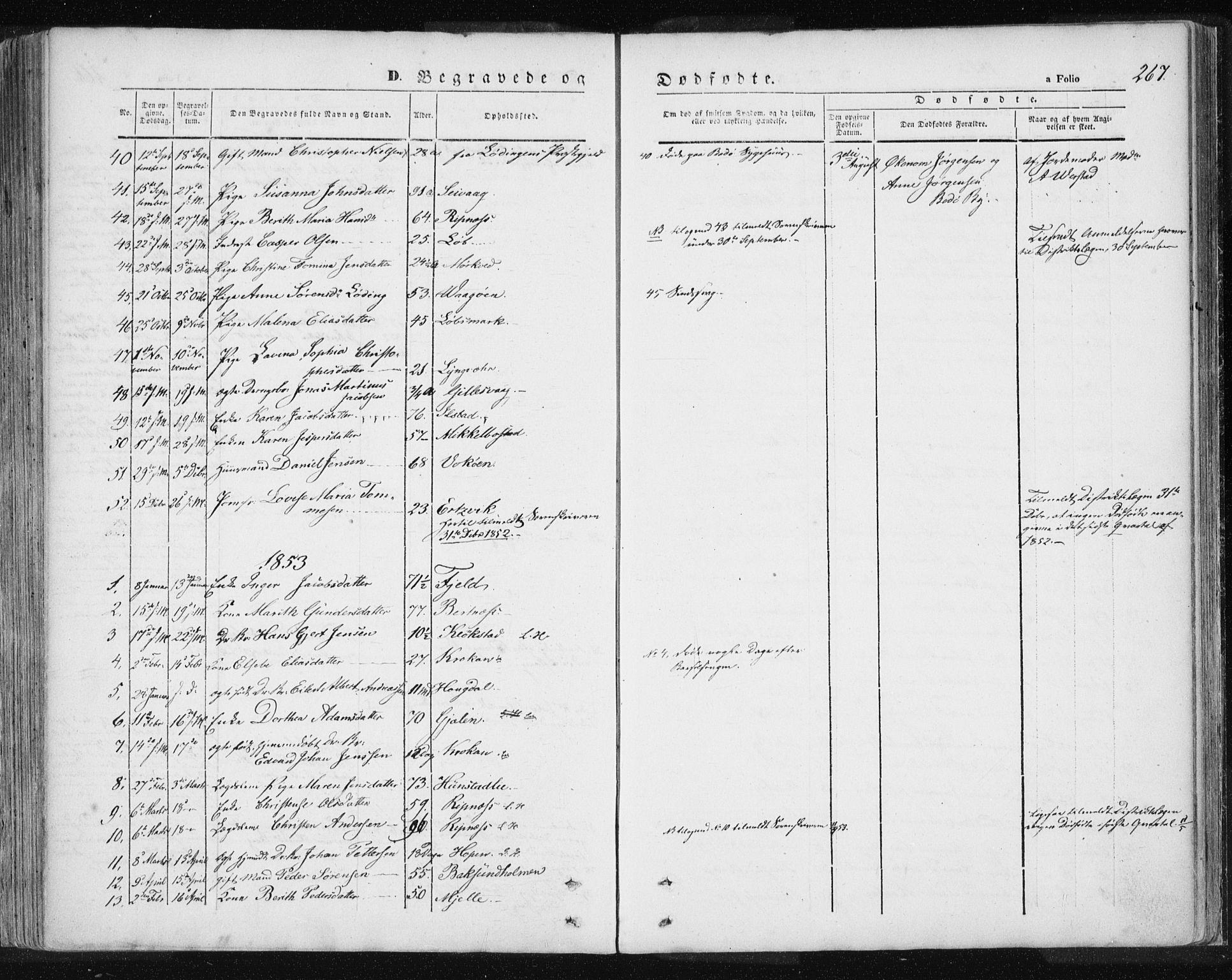 Ministerialprotokoller, klokkerbøker og fødselsregistre - Nordland, SAT/A-1459/801/L0007: Parish register (official) no. 801A07, 1845-1863, p. 267