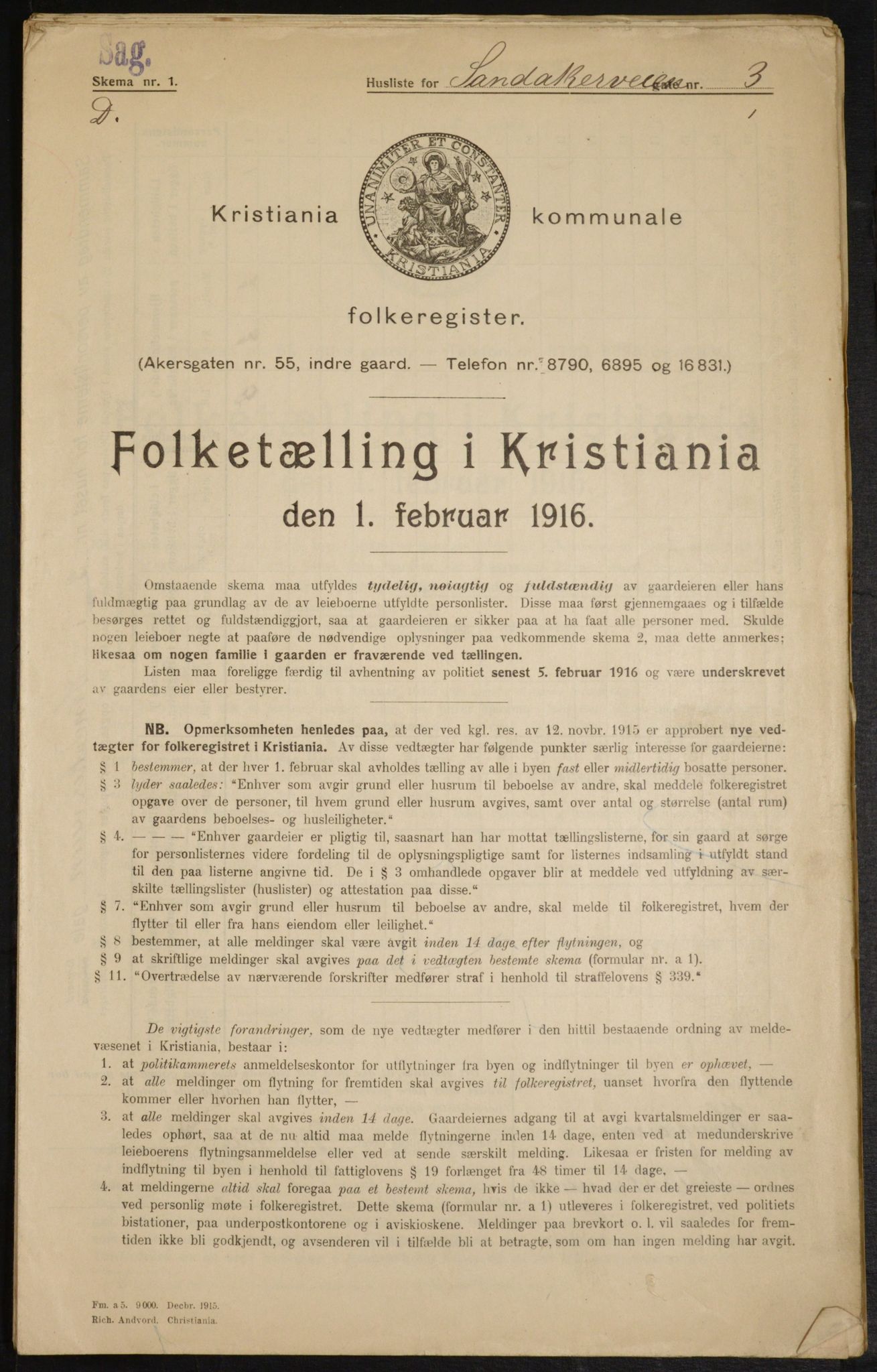 OBA, Municipal Census 1916 for Kristiania, 1916, p. 88880