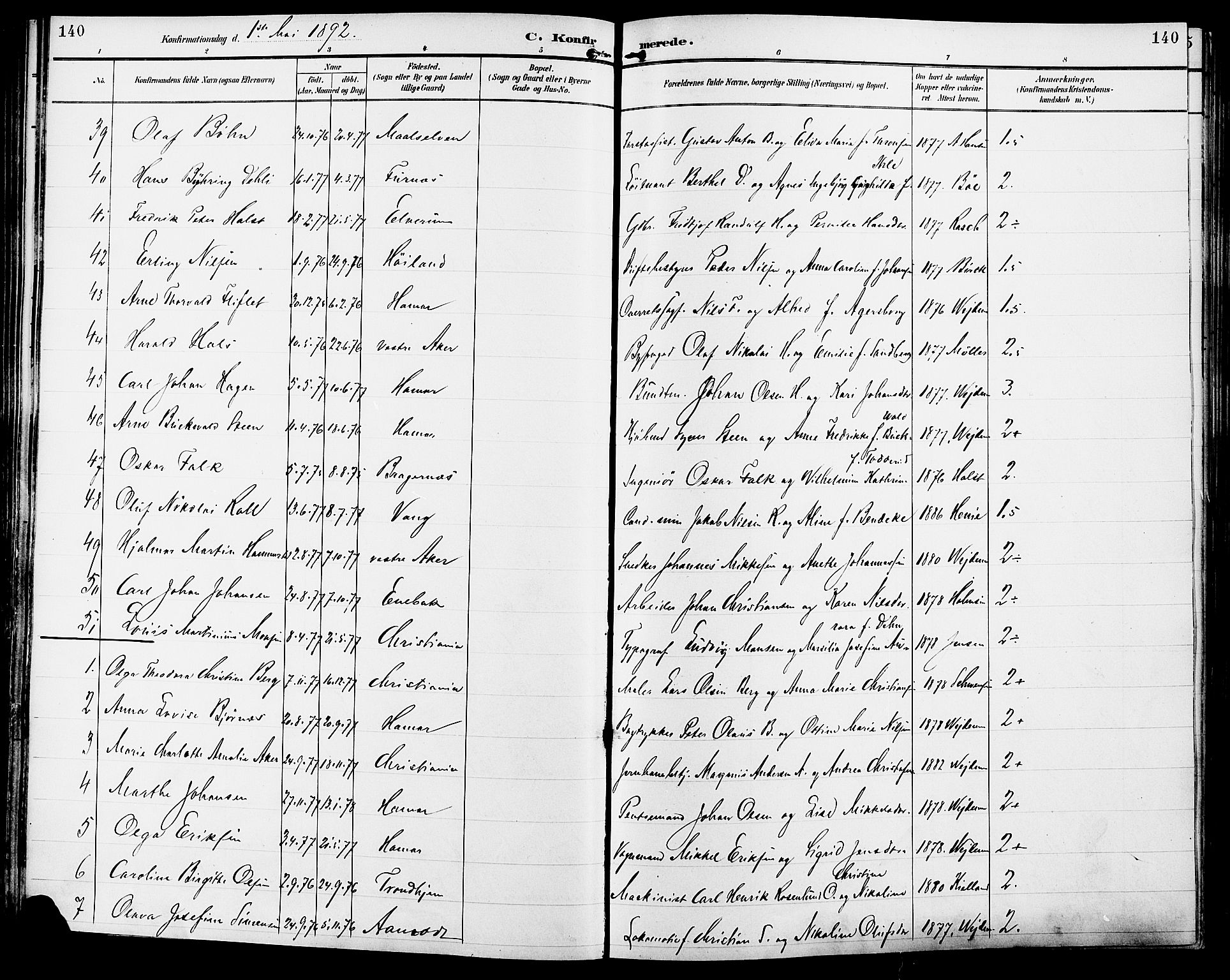 Vang prestekontor, Hedmark, AV/SAH-PREST-008/H/Ha/Haa/L0017: Parish register (official) no. 17, 1890-1899, p. 140