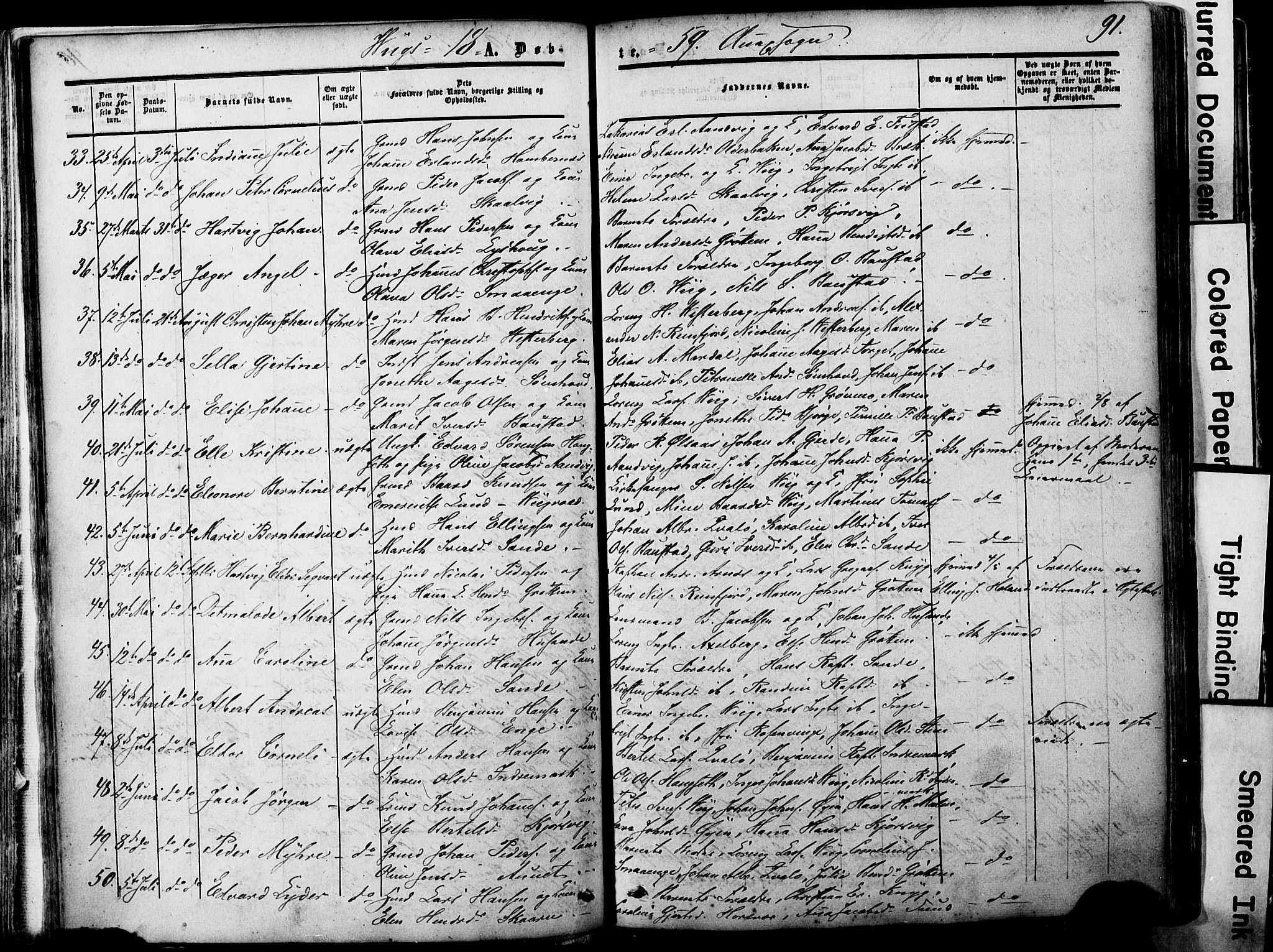 Ministerialprotokoller, klokkerbøker og fødselsregistre - Nordland, SAT/A-1459/812/L0176: Parish register (official) no. 812A05, 1834-1874, p. 91