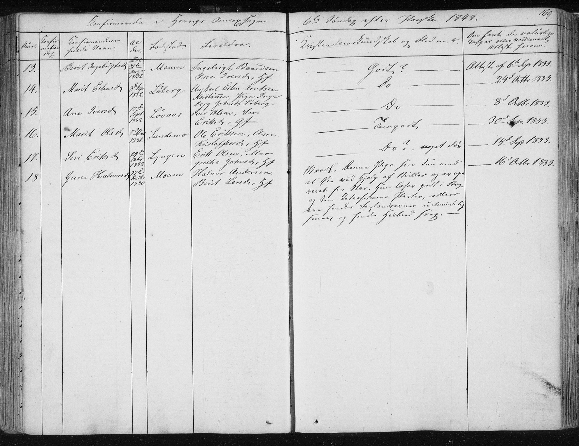Ministerialprotokoller, klokkerbøker og fødselsregistre - Sør-Trøndelag, SAT/A-1456/687/L0998: Parish register (official) no. 687A05 /2, 1843-1849, p. 169