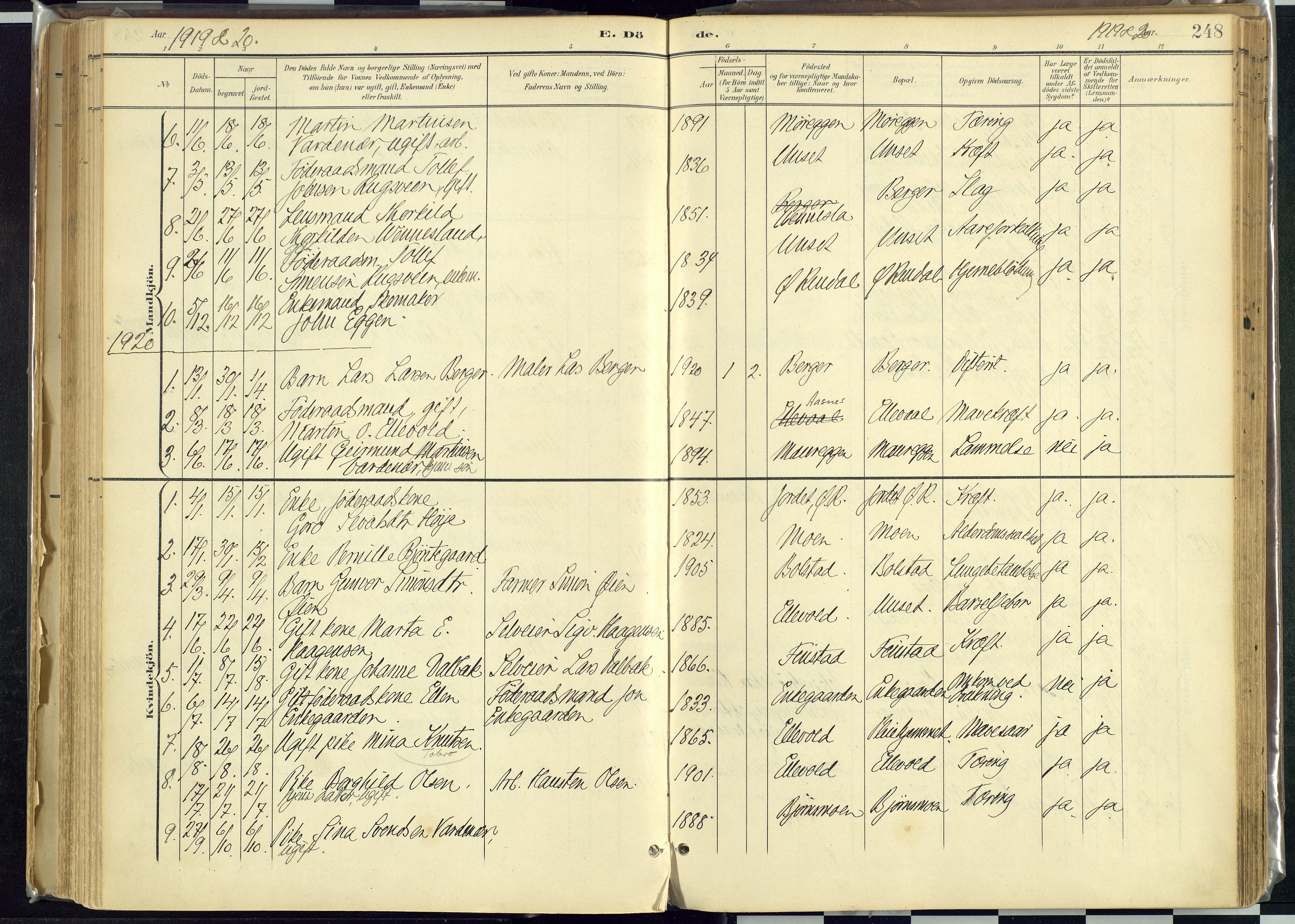 Rendalen prestekontor, SAH/PREST-054/H/Ha/Haa/L0012: Parish register (official) no. 12, 1901-1928, p. 248