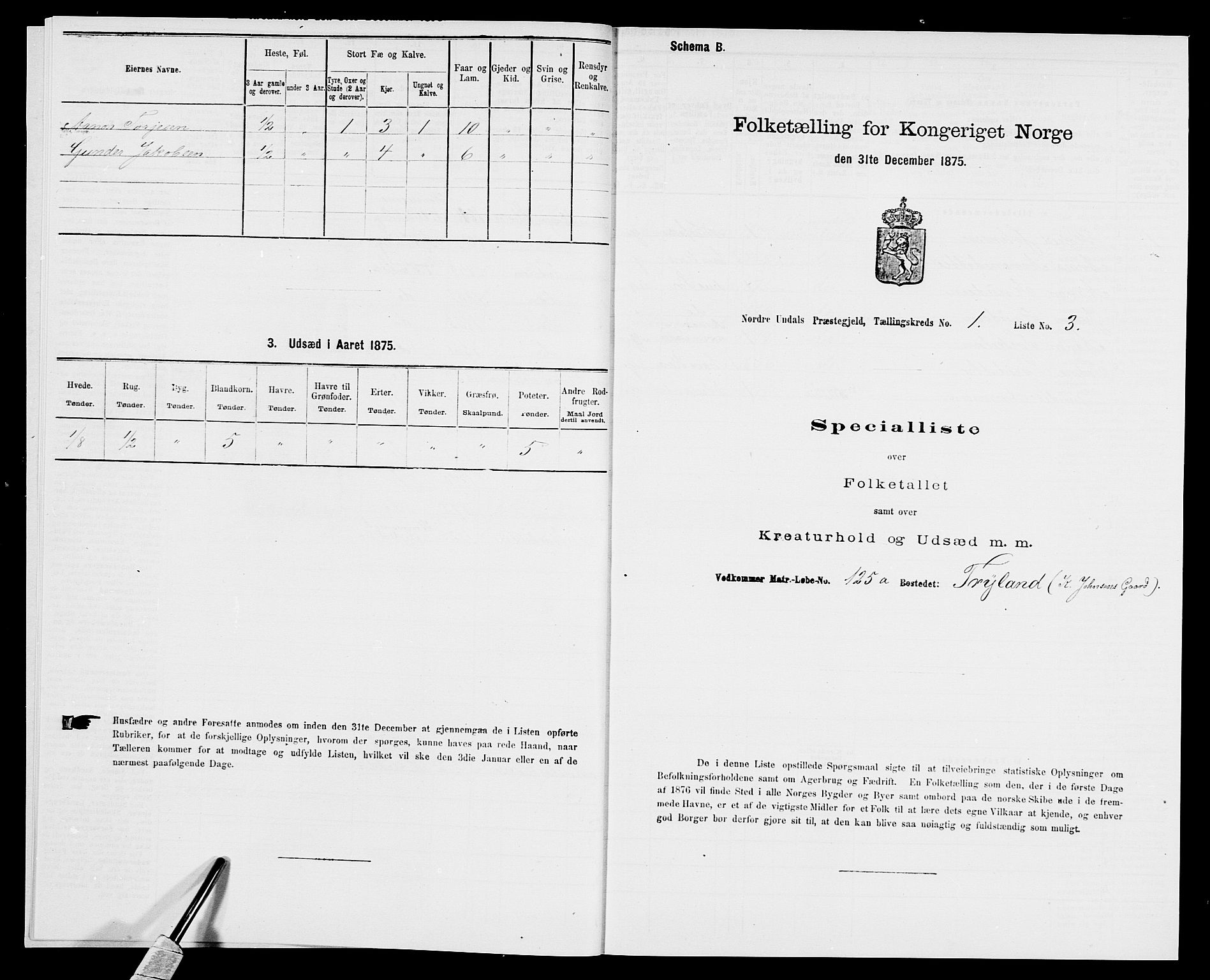 SAK, 1875 census for 1028P Nord-Audnedal, 1875, p. 48