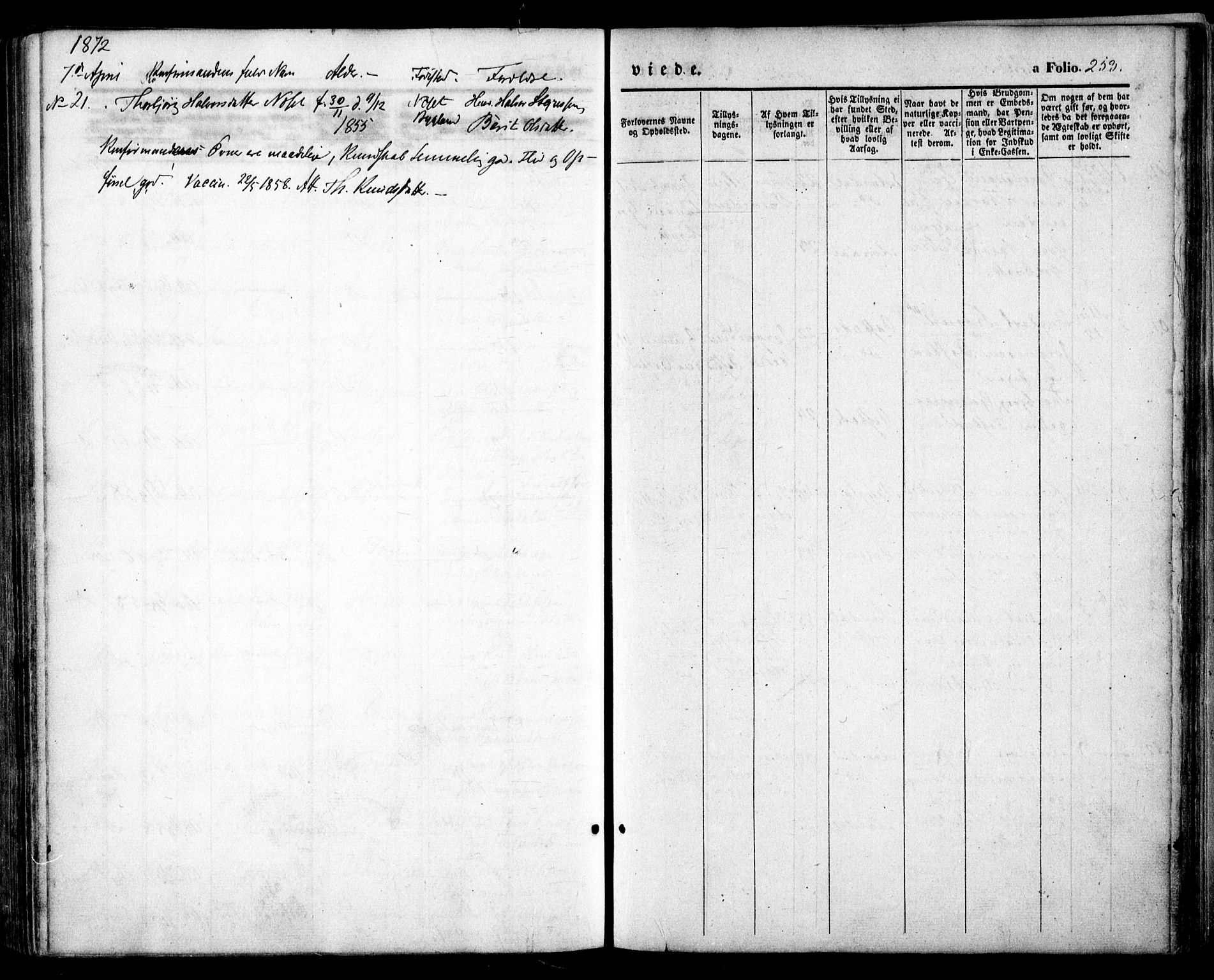 Bygland sokneprestkontor, AV/SAK-1111-0006/F/Fa/Fab/L0005: Parish register (official) no. A 5, 1859-1873, p. 253