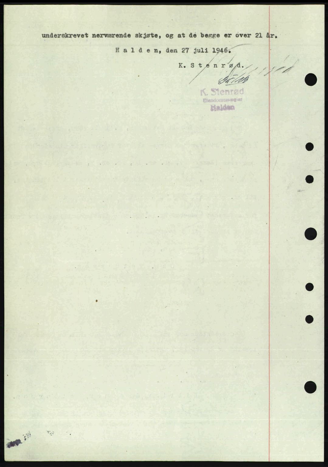 Idd og Marker sorenskriveri, AV/SAO-A-10283/G/Gb/Gbb/L0008: Mortgage book no. A8, 1946-1946, Diary no: : 934/1946