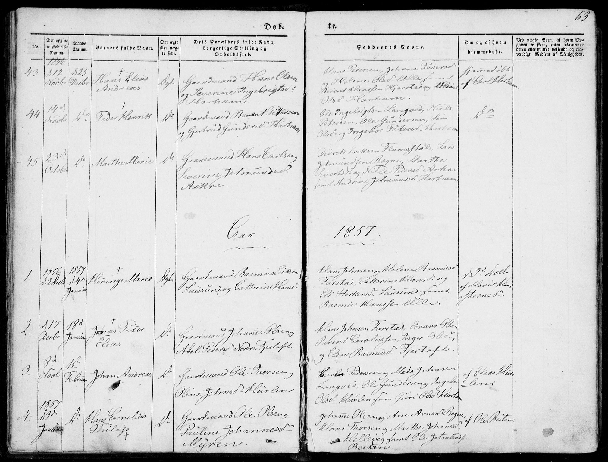 Ministerialprotokoller, klokkerbøker og fødselsregistre - Møre og Romsdal, SAT/A-1454/536/L0497: Parish register (official) no. 536A06, 1845-1865, p. 63