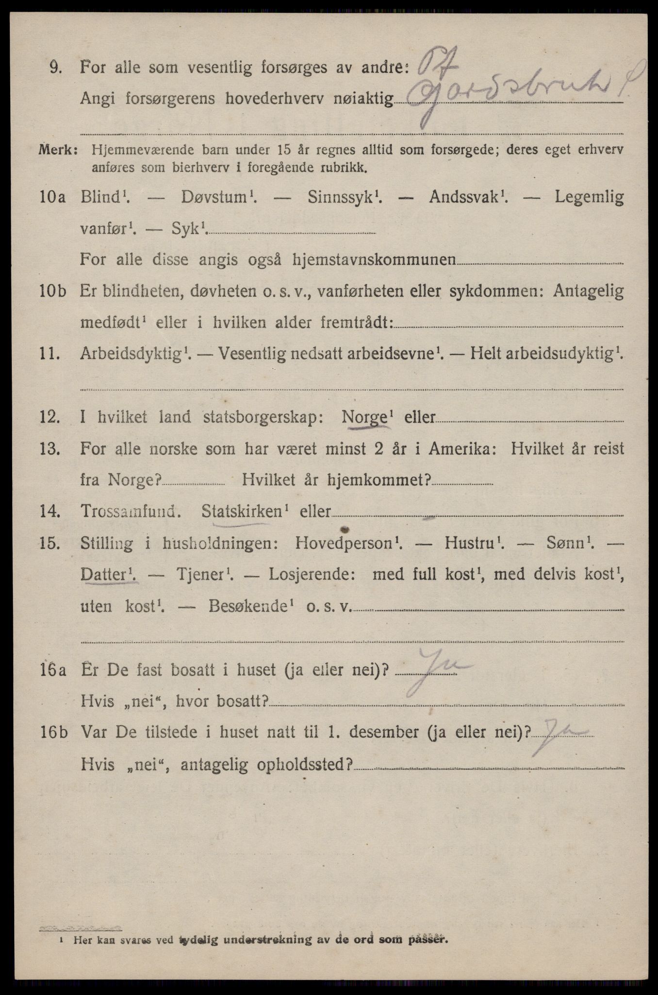 SAST, 1920 census for Bjerkreim, 1920, p. 2313