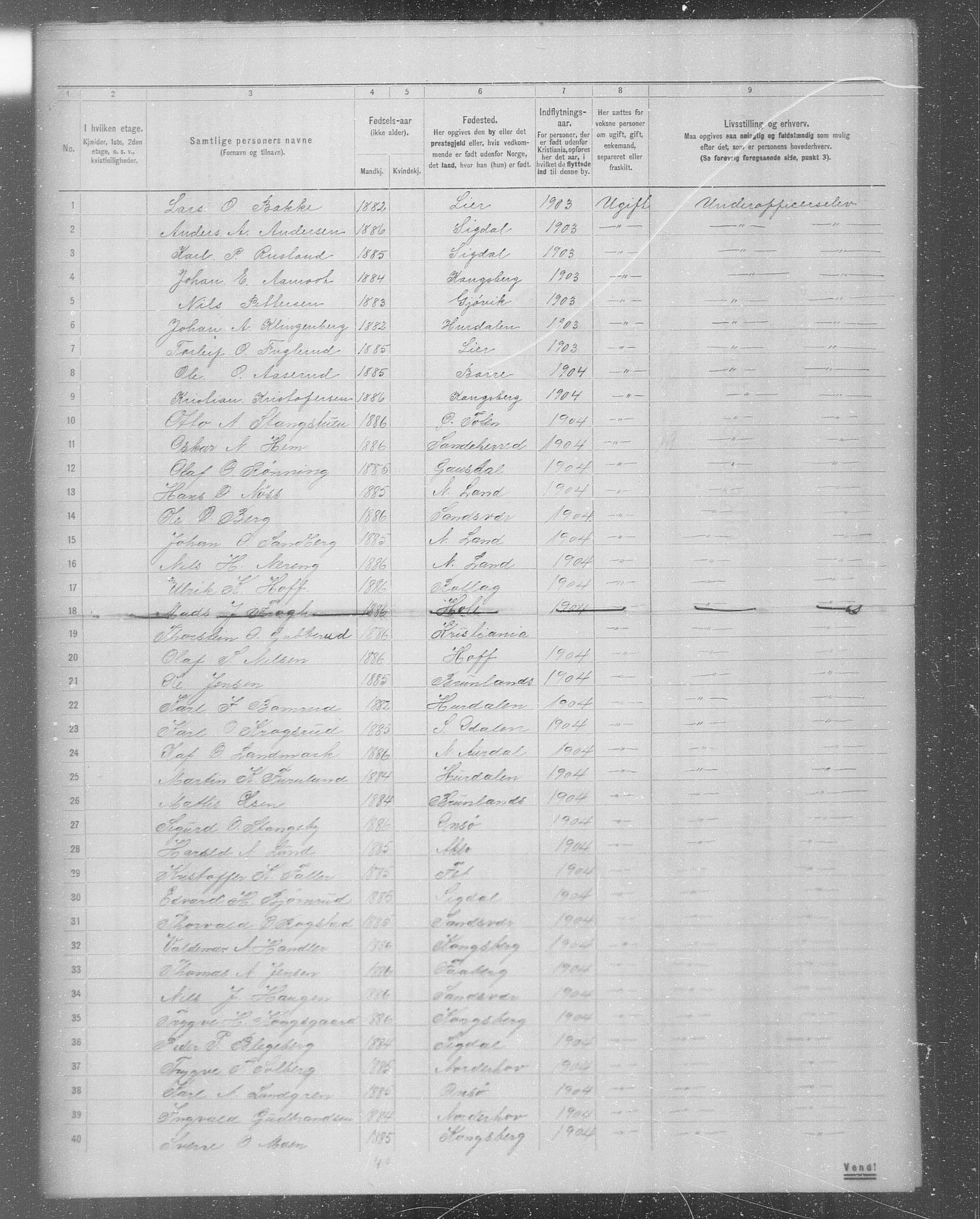 OBA, Municipal Census 1904 for Kristiania, 1904, p. 6047