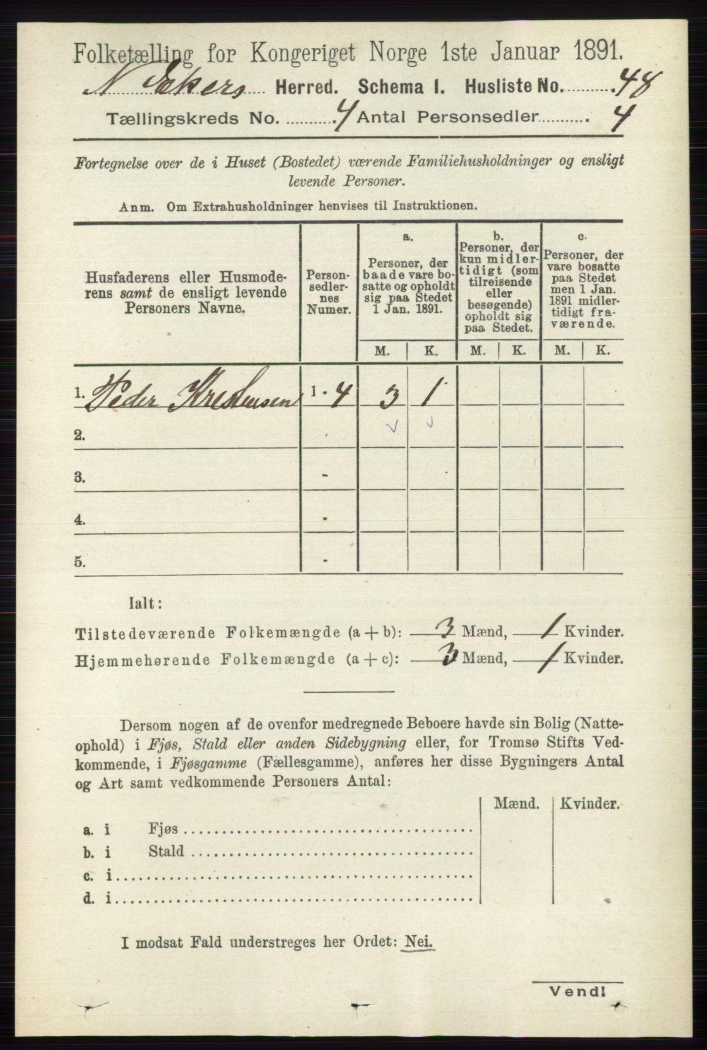 RA, 1891 census for 0625 Nedre Eiker, 1891, p. 1931