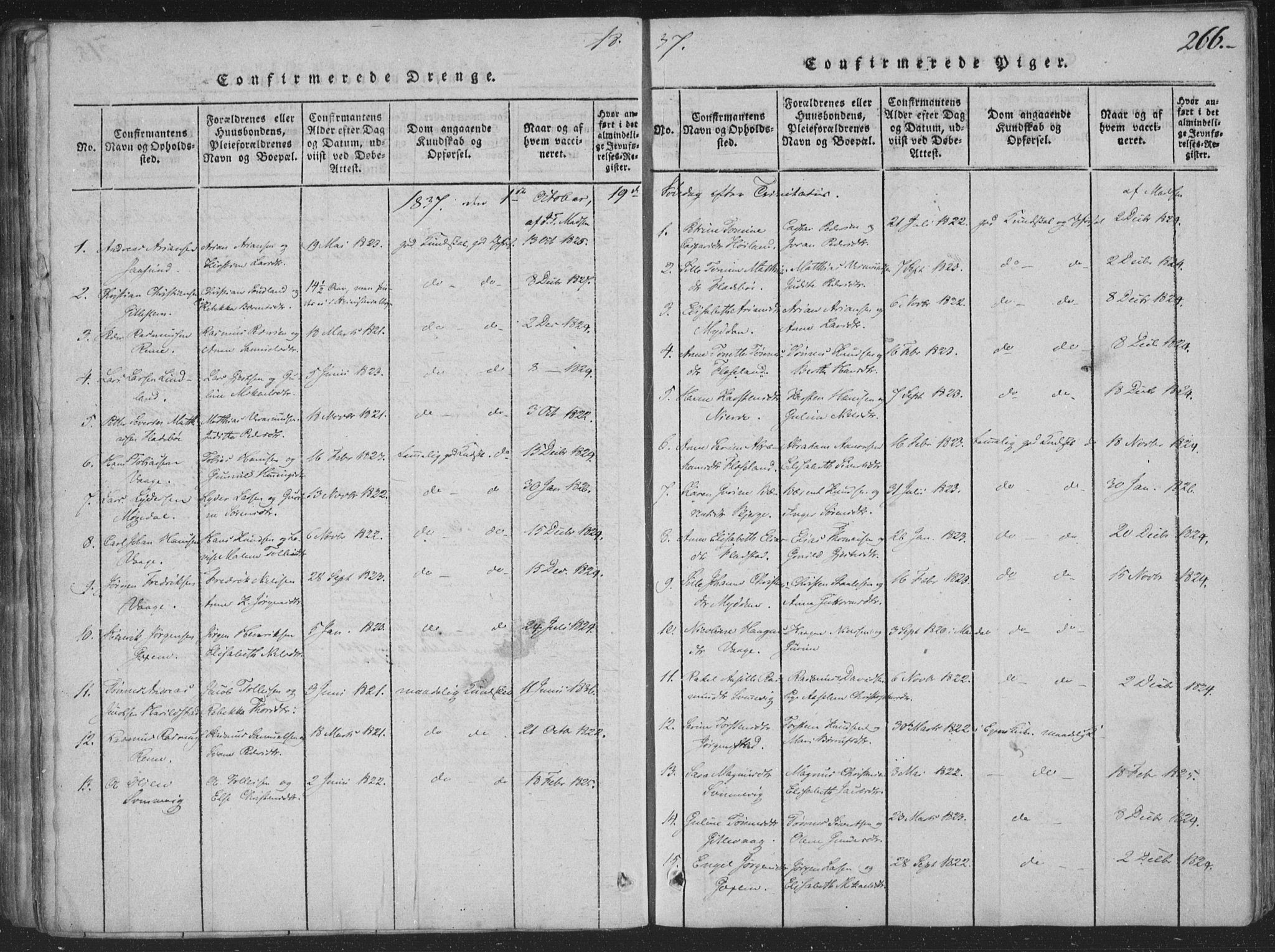 Sør-Audnedal sokneprestkontor, SAK/1111-0039/F/Fa/Faa/L0001: Parish register (official) no. A 1, 1816-1848, p. 266