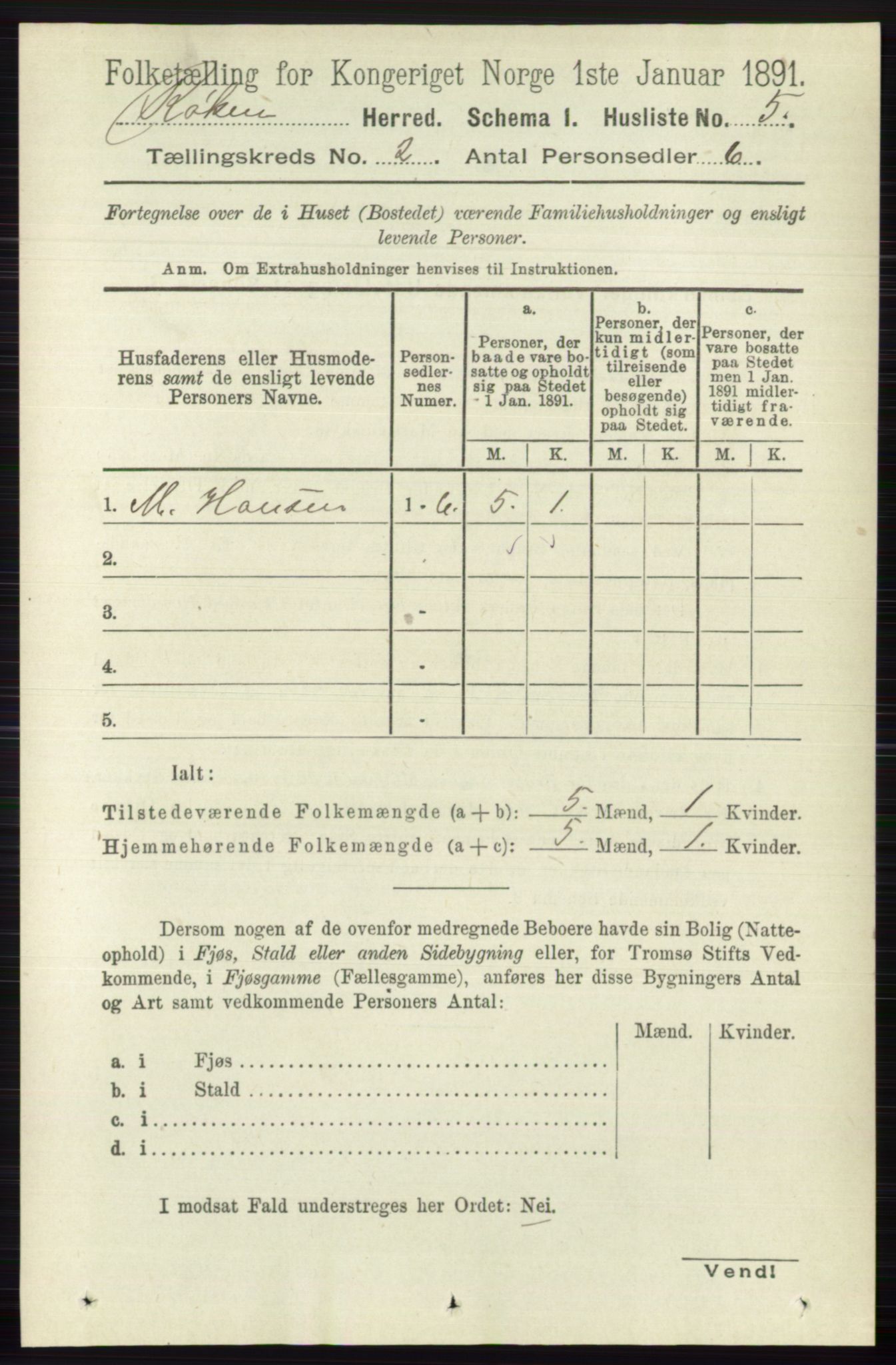 RA, 1891 census for 0627 Røyken, 1891, p. 469