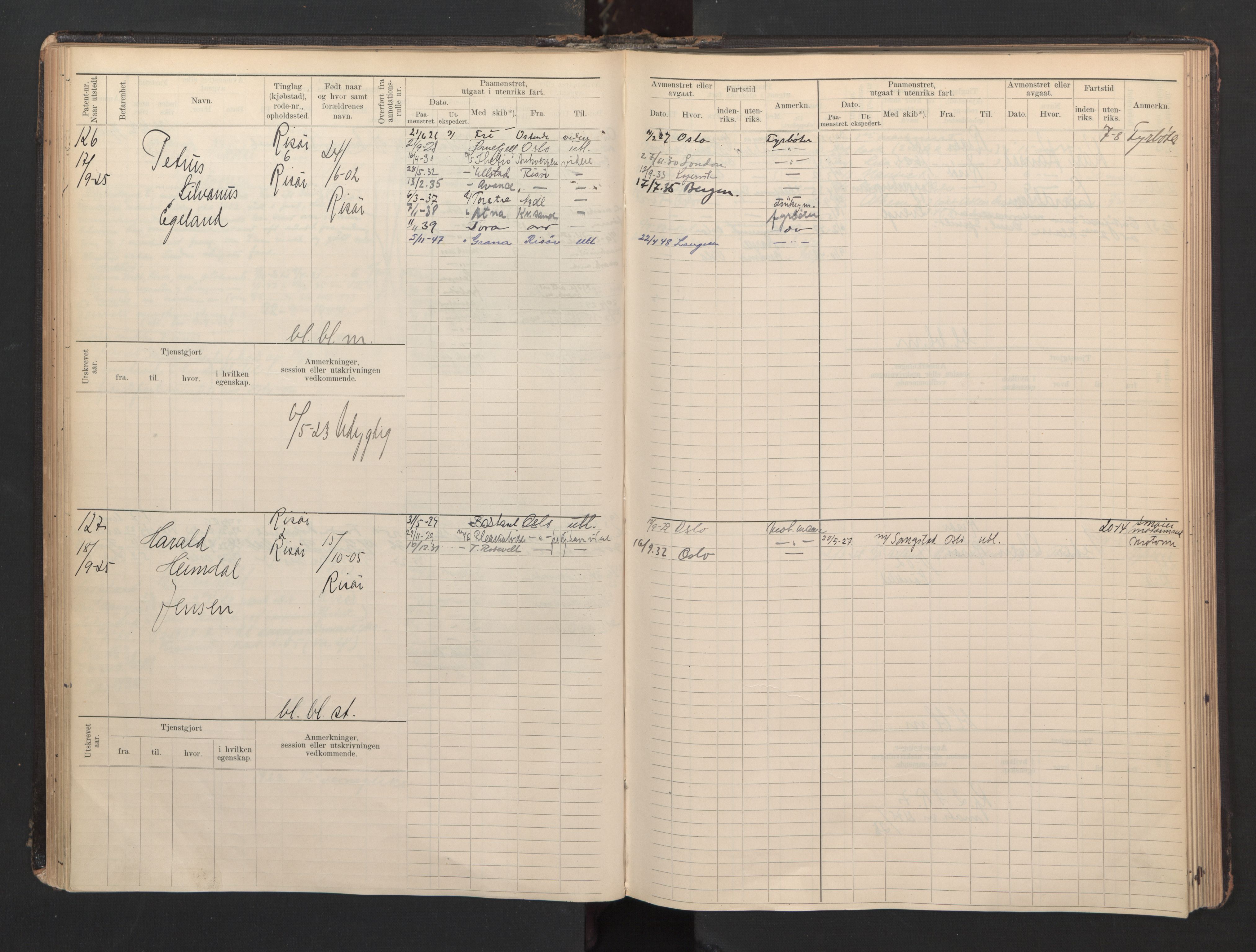 Risør mønstringskrets, AV/SAK-2031-0010/F/Fb/L0007: Hovedrulle B nr 1-265, Q-7, 1894-1948, p. 67