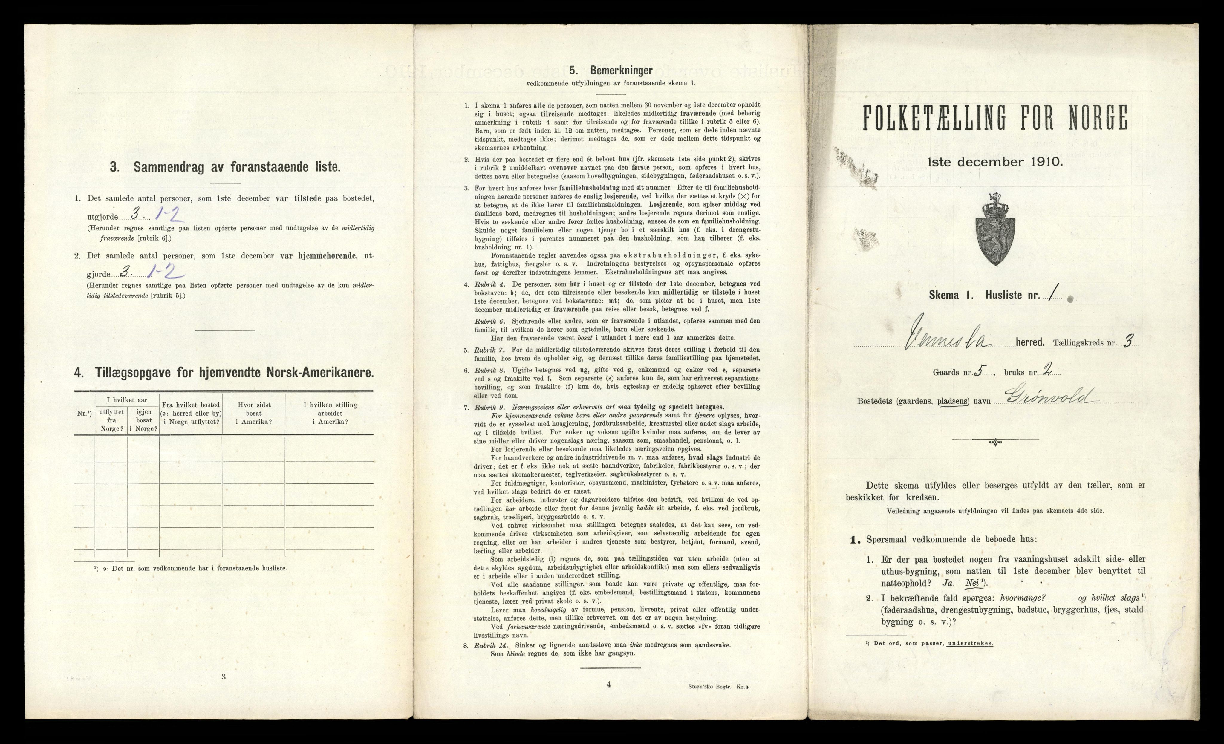 RA, 1910 census for Vennesla, 1910, p. 218