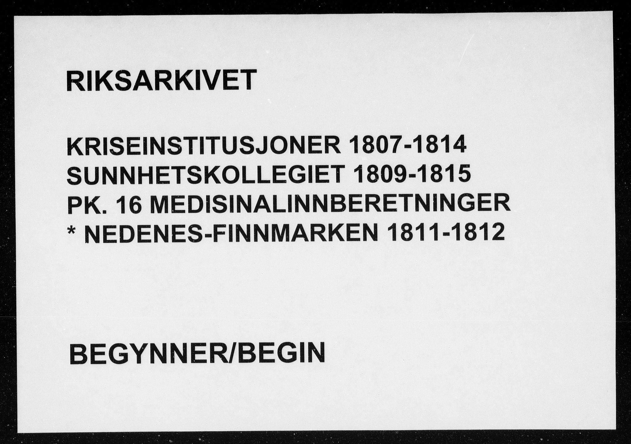 Sunnhetskollegiet 1809-1815, AV/RA-EA-2878/E/L0016: Medisinalinnberetninger, 1811-1812