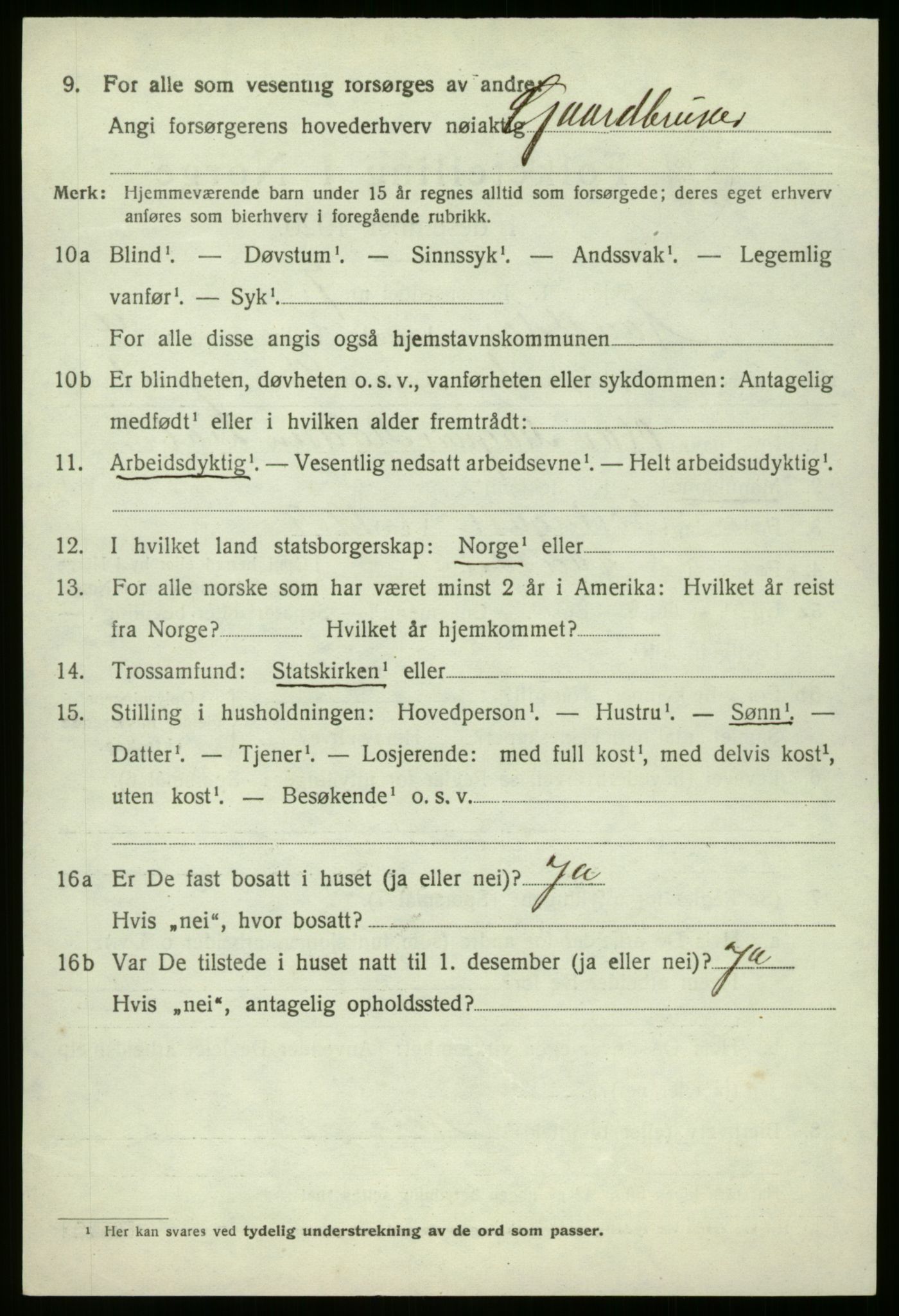 SAB, 1920 census for Naustdal, 1920, p. 2364